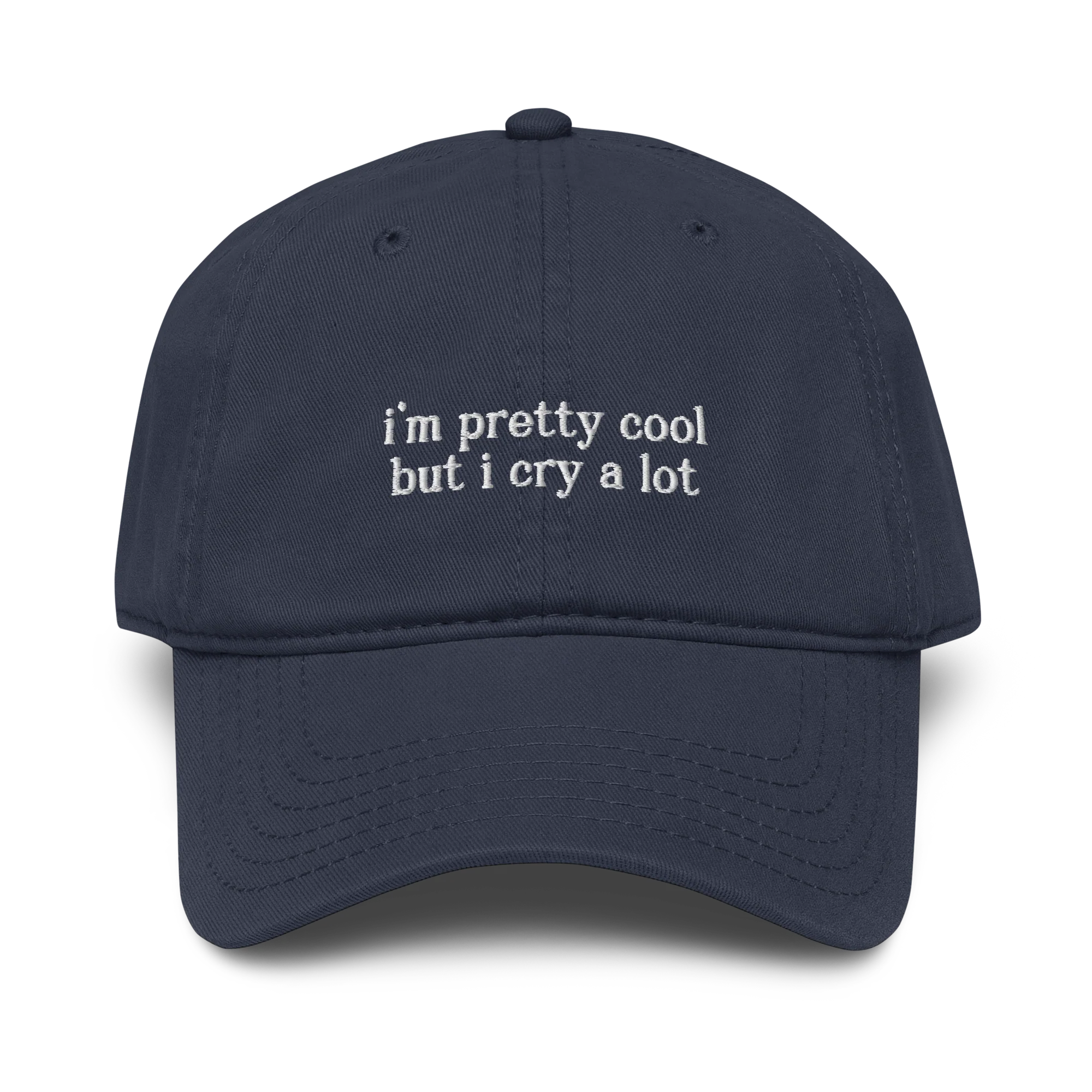 I'm Pretty Cool But I Cry a Lot Embroidered Vintage Wash Baseball Cap - Image 3