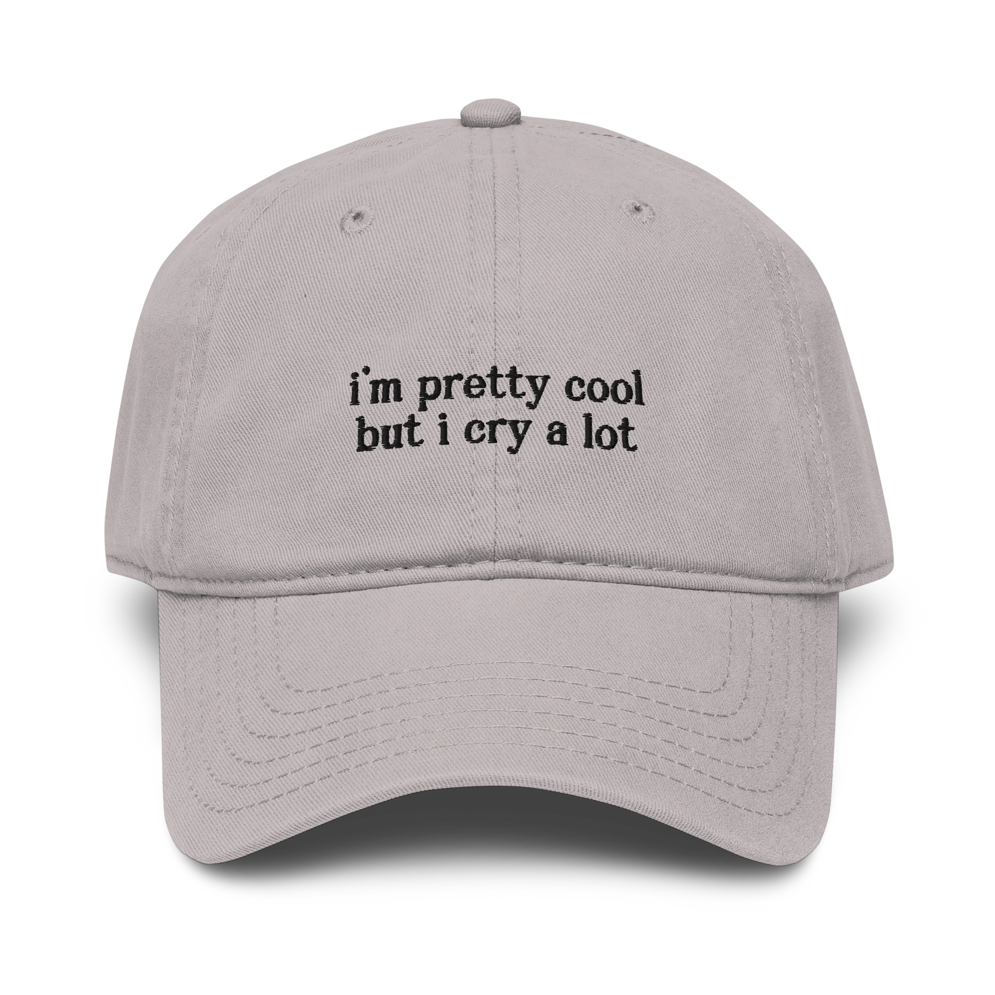 I'm Pretty Cool But I Cry a Lot Embroidered Vintage Wash Baseball Cap - Image 5