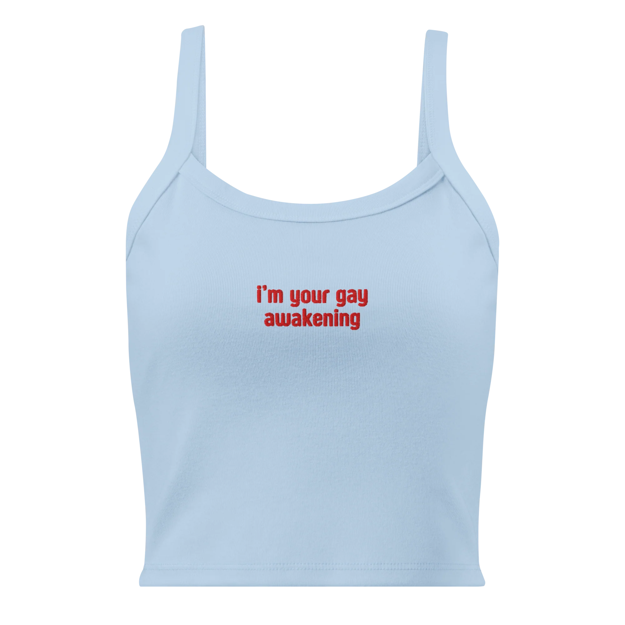 I'm Your Gay Awakening Rib Embroidered Tank Top