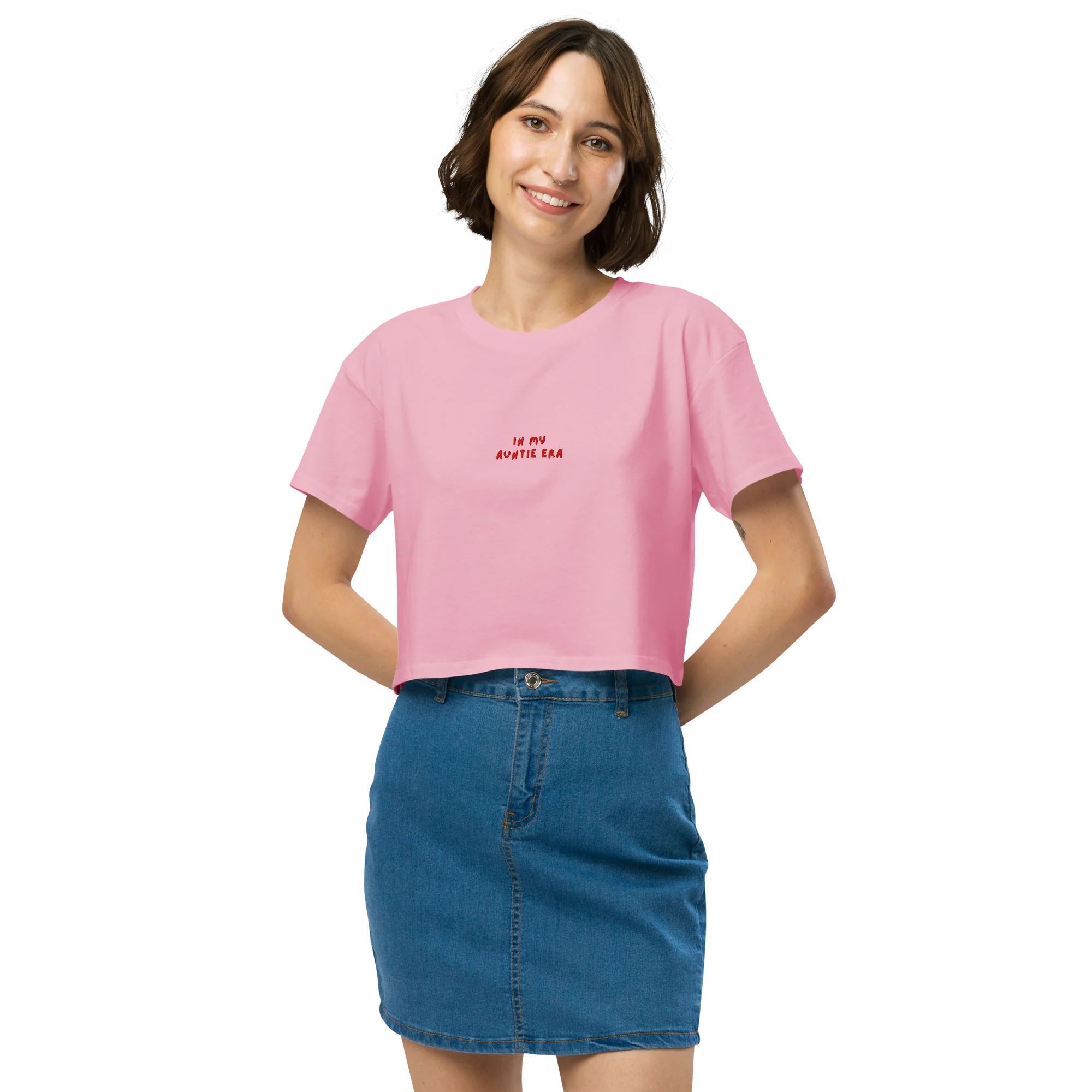 In My Auntie Era Embroidered Crop Tee - Image 6