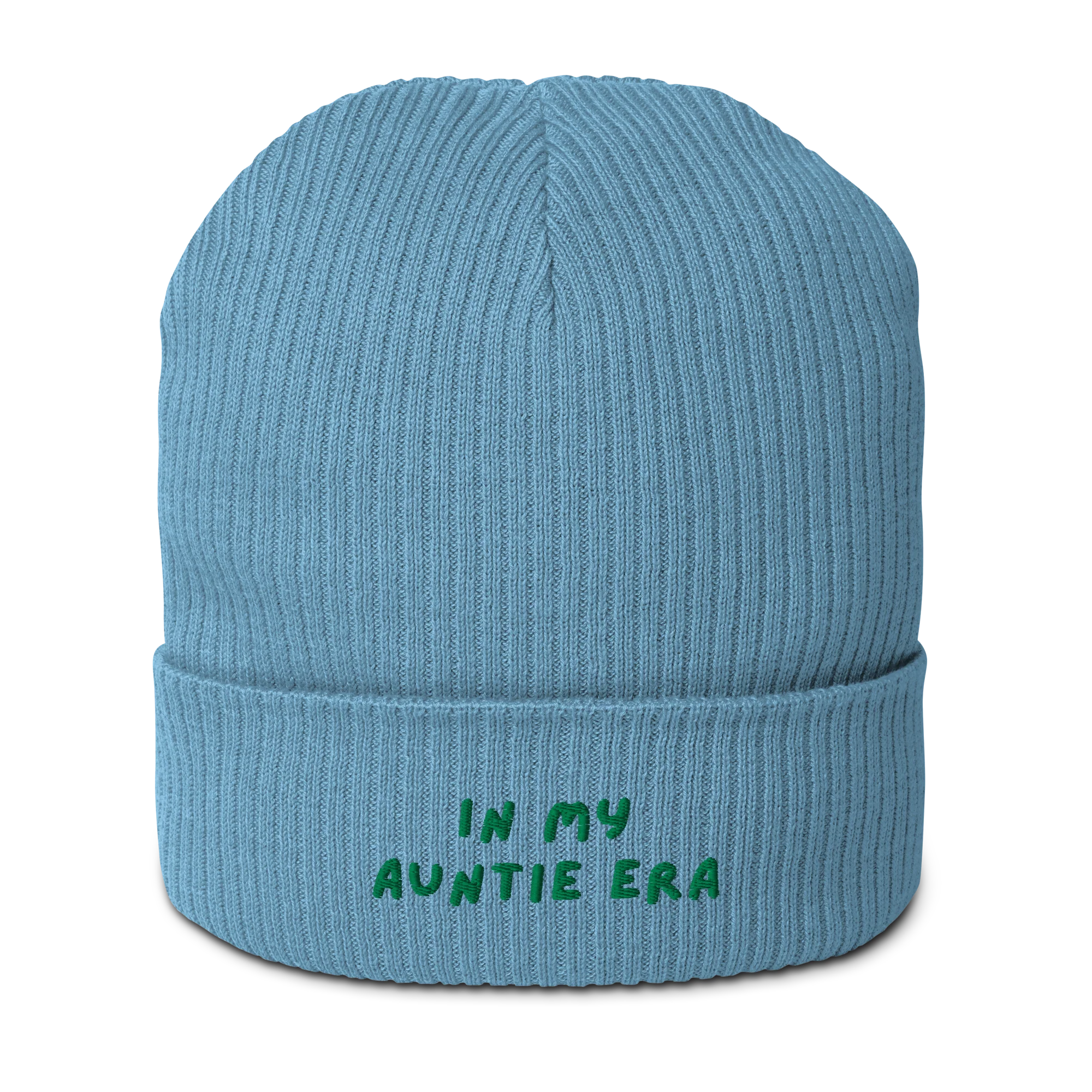 In My Auntie Era Embroidered Organic Ribbed Beanie - Image 4