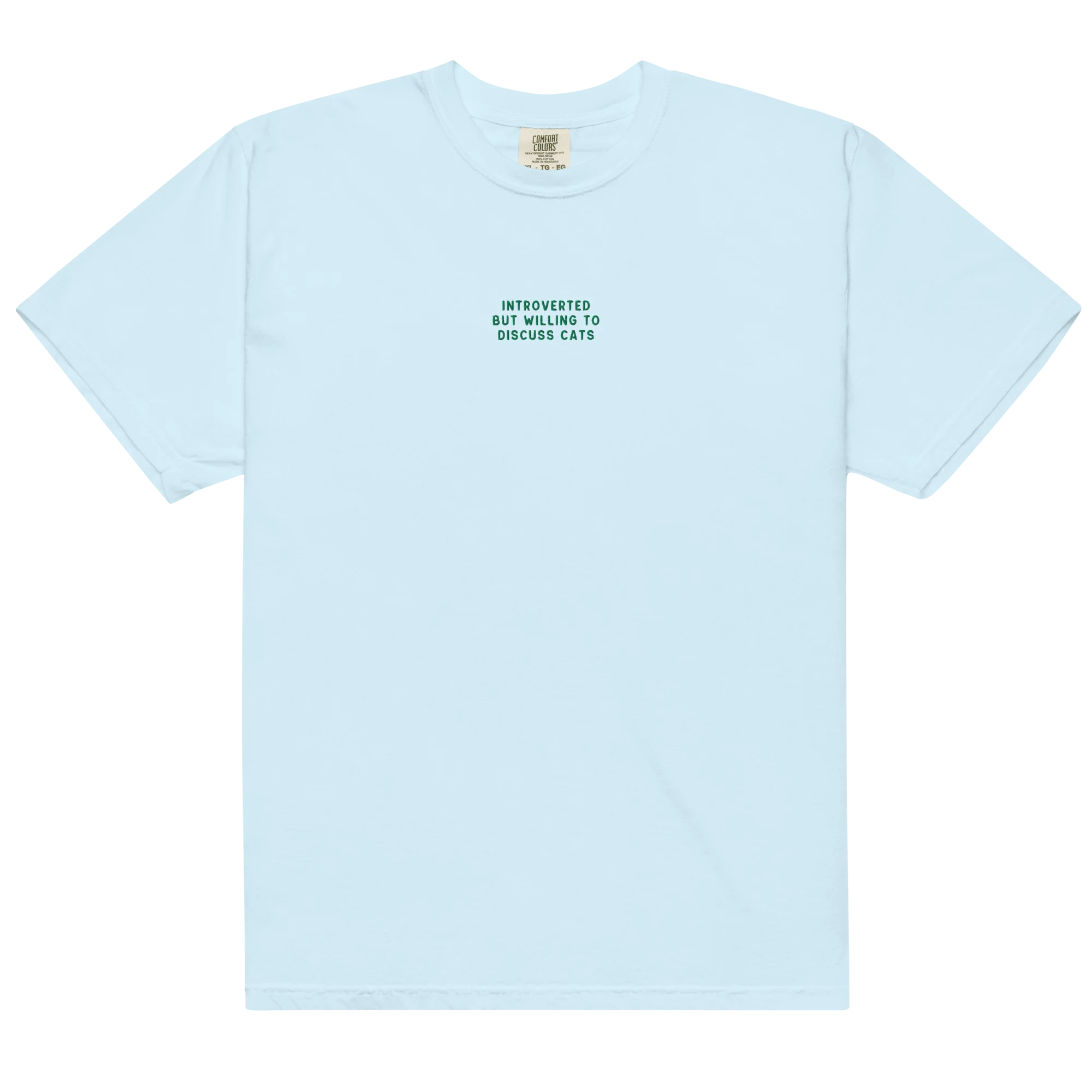 Introverted But Willing To Discuss Cats Embroidered Classic T-Shirt - Image 7