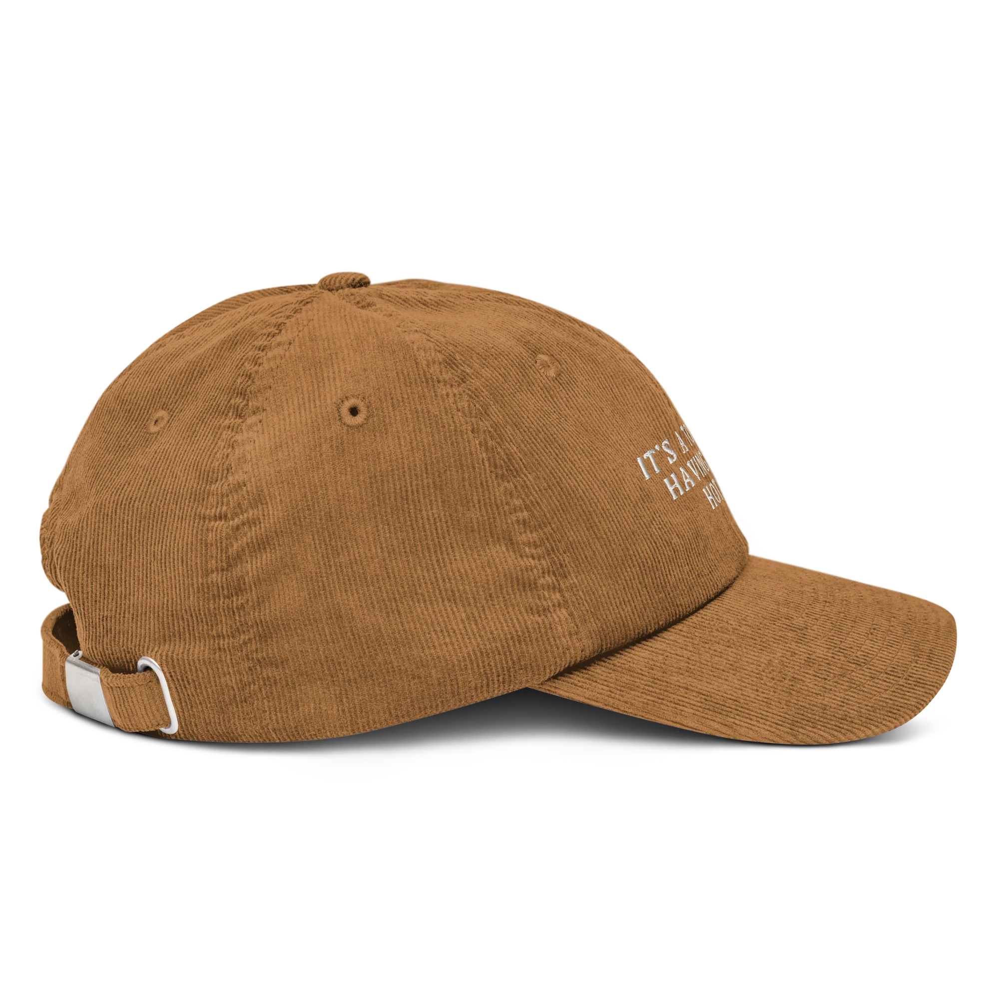 It's a Tough Life Having Such a Hot Wife Embroidered Corduroy Cap - Image 4