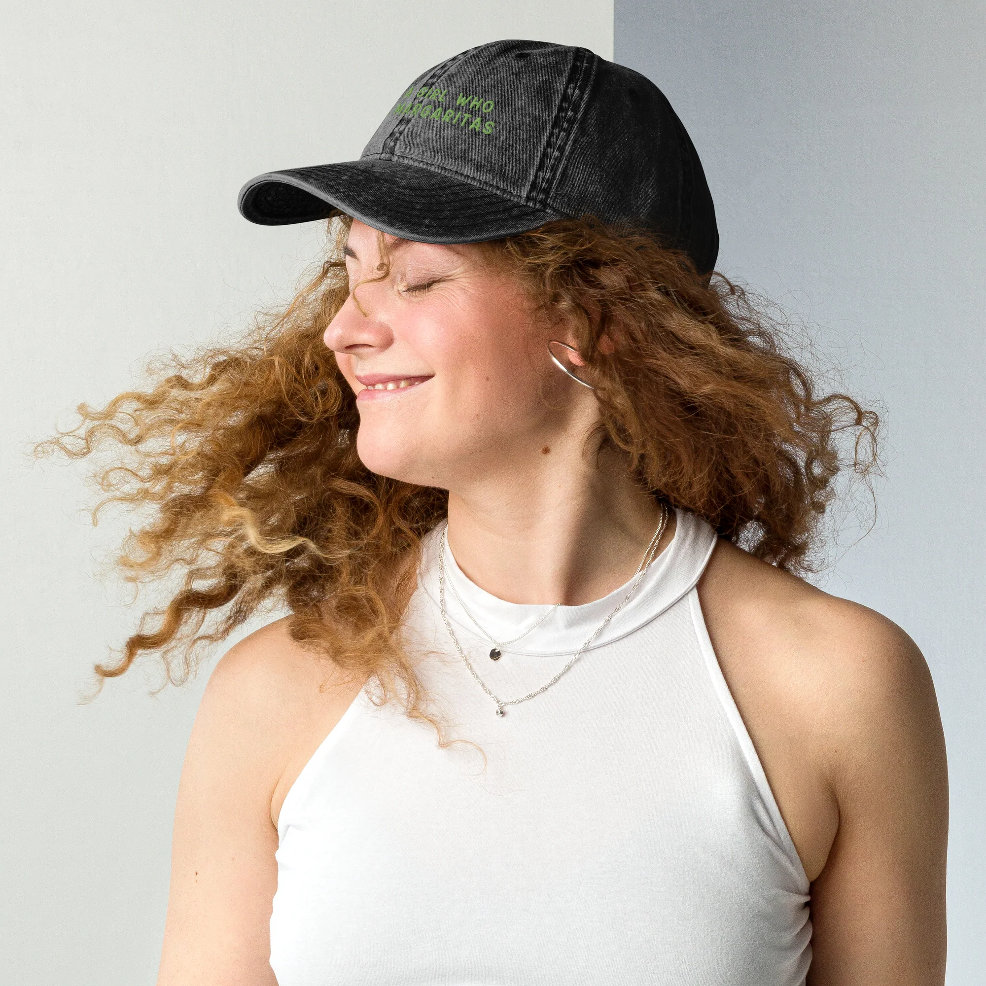 Just A Girl Who Loves Margaritas Embroidered Vintage Cap - Image 2