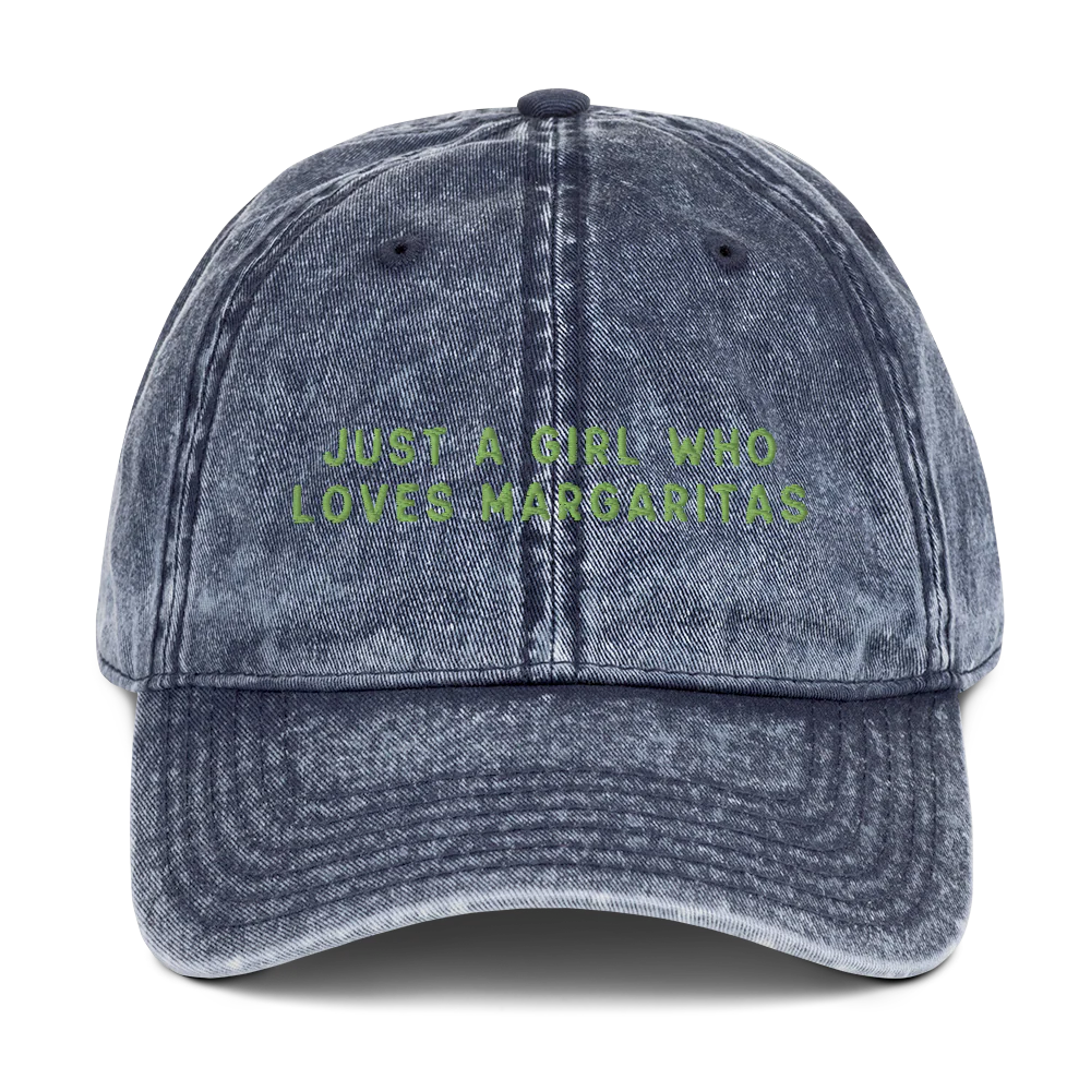 Just A Girl Who Loves Margaritas Embroidered Vintage Cap - Image 5