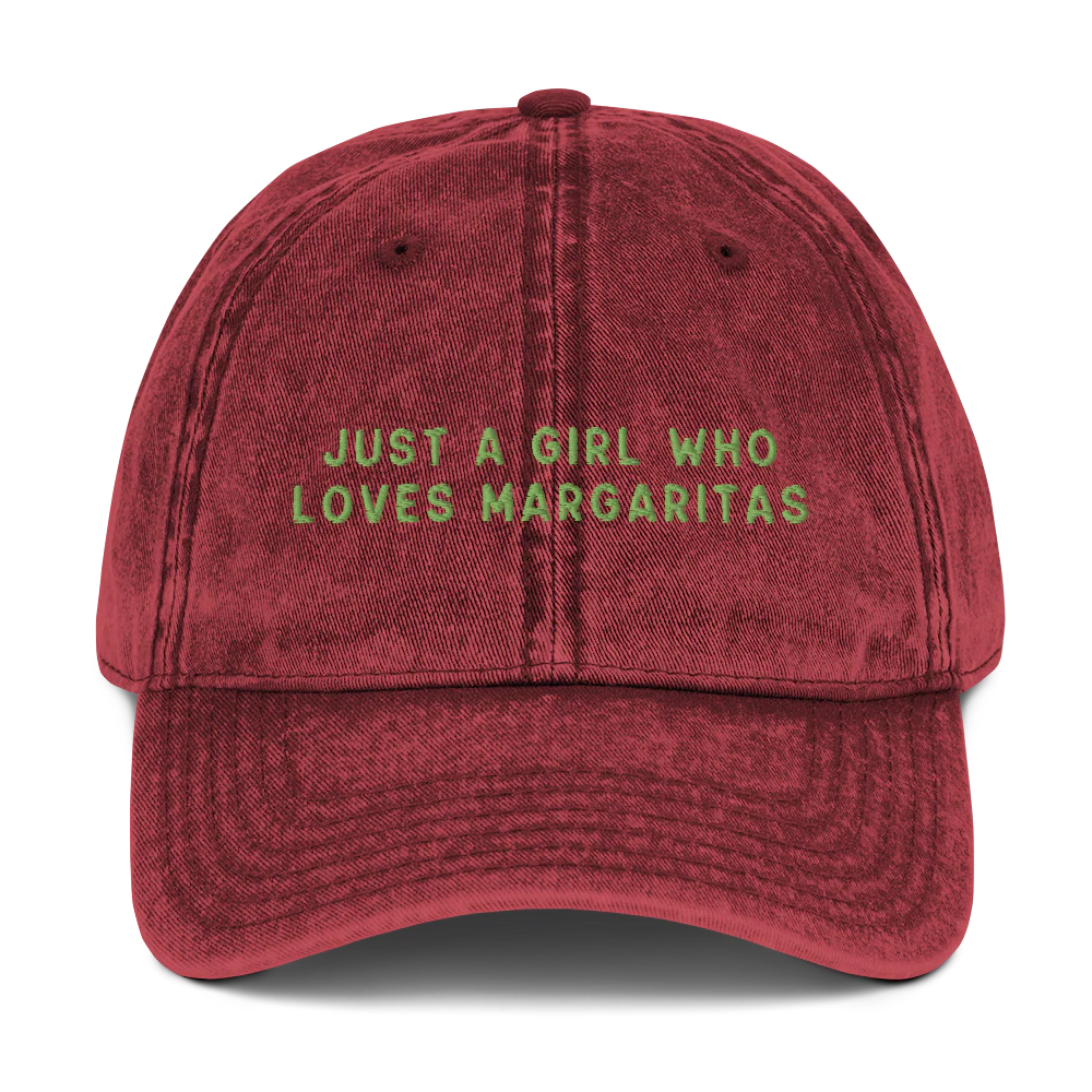 Just A Girl Who Loves Margaritas Embroidered Vintage Cap - Image 6