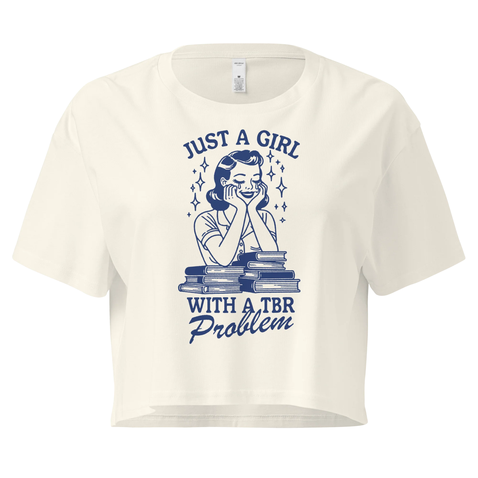 Just A Girl With a TBR Problem Crop Tee - Image 3