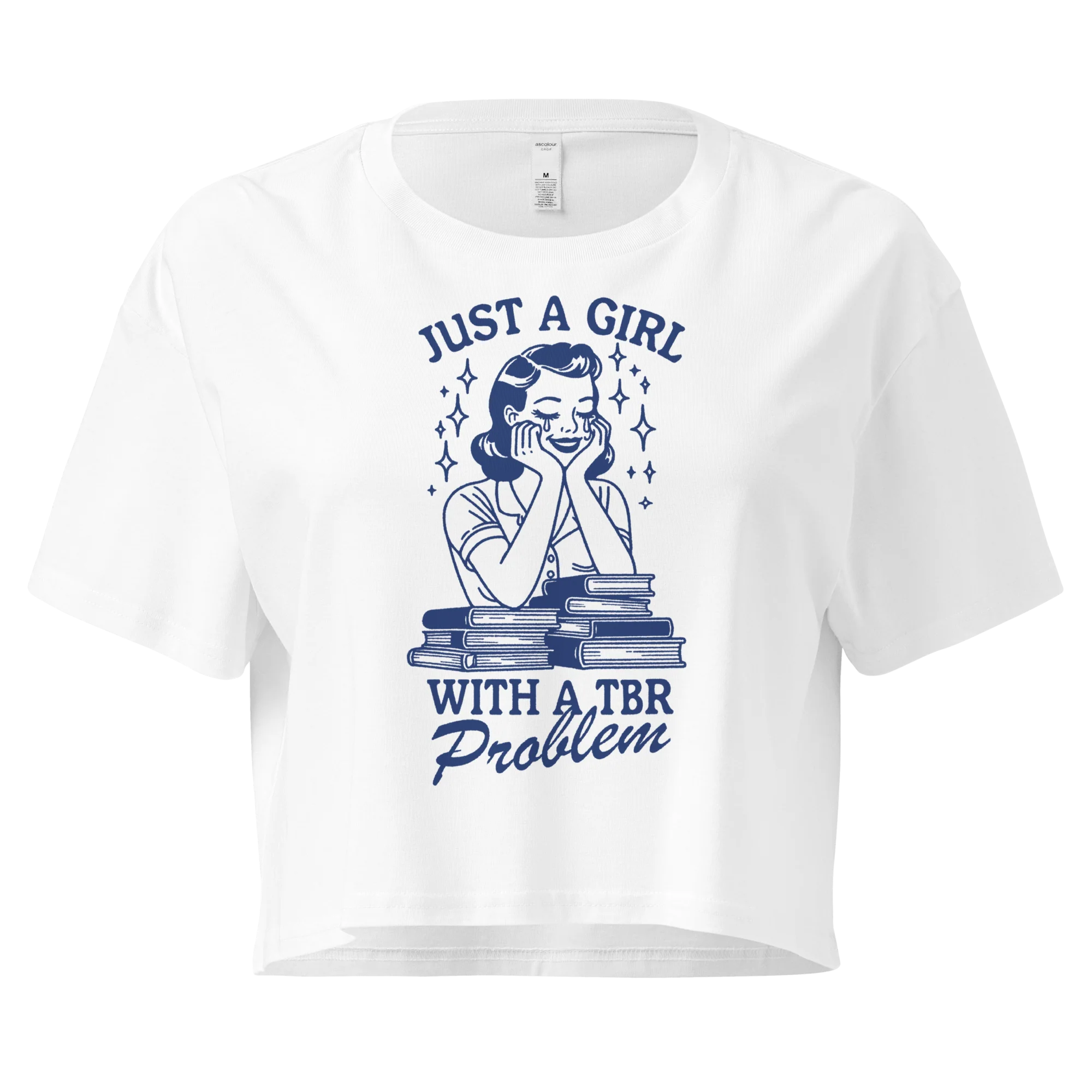 Just A Girl With a TBR Problem Crop Tee - Image 4