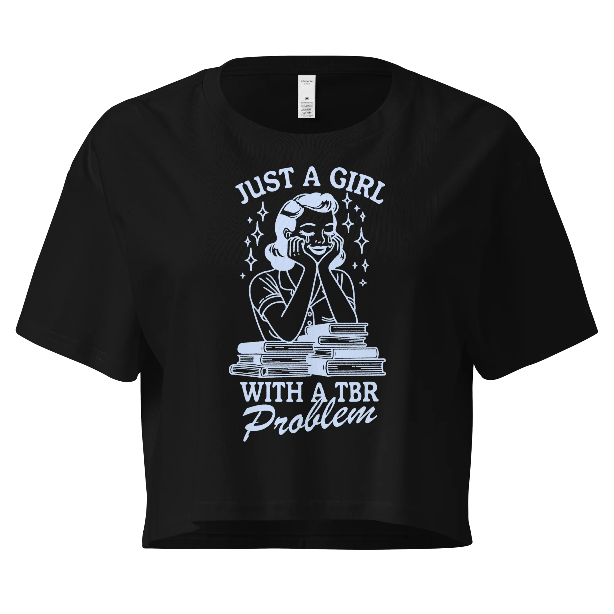 Just A Girl With a TBR Problem Crop Tee - Image 6