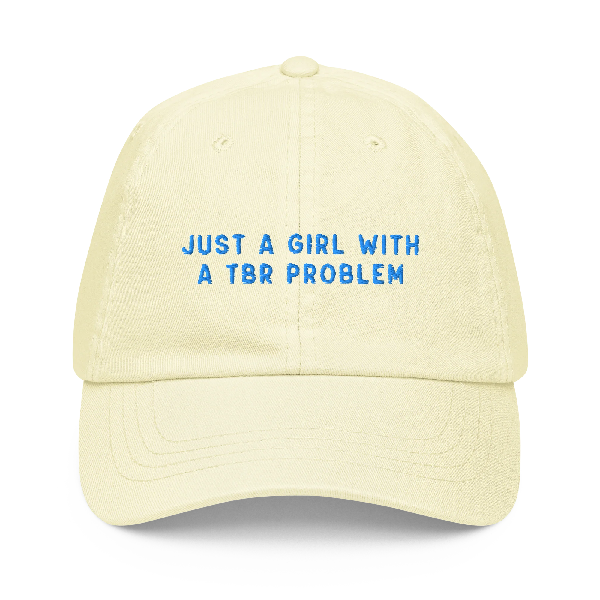 Just A Girl With A TBR Problem Embroidered Pastel Baseball Cap - Image 4