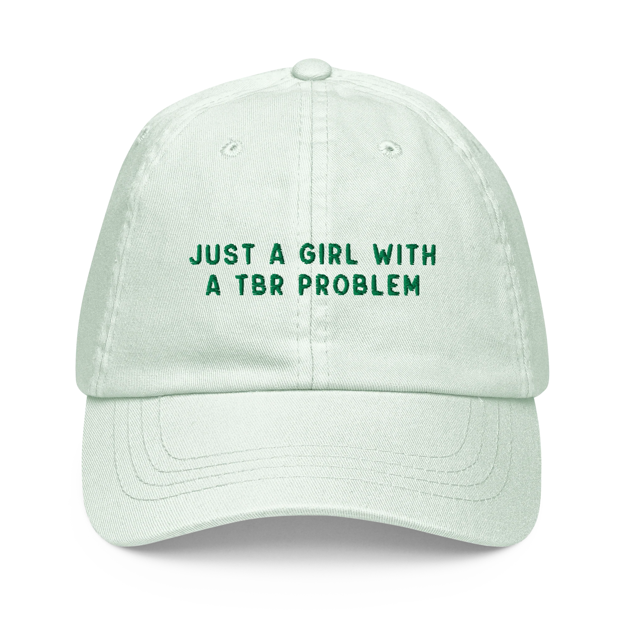 Just A Girl With A TBR Problem Embroidered Pastel Baseball Cap - Image 7