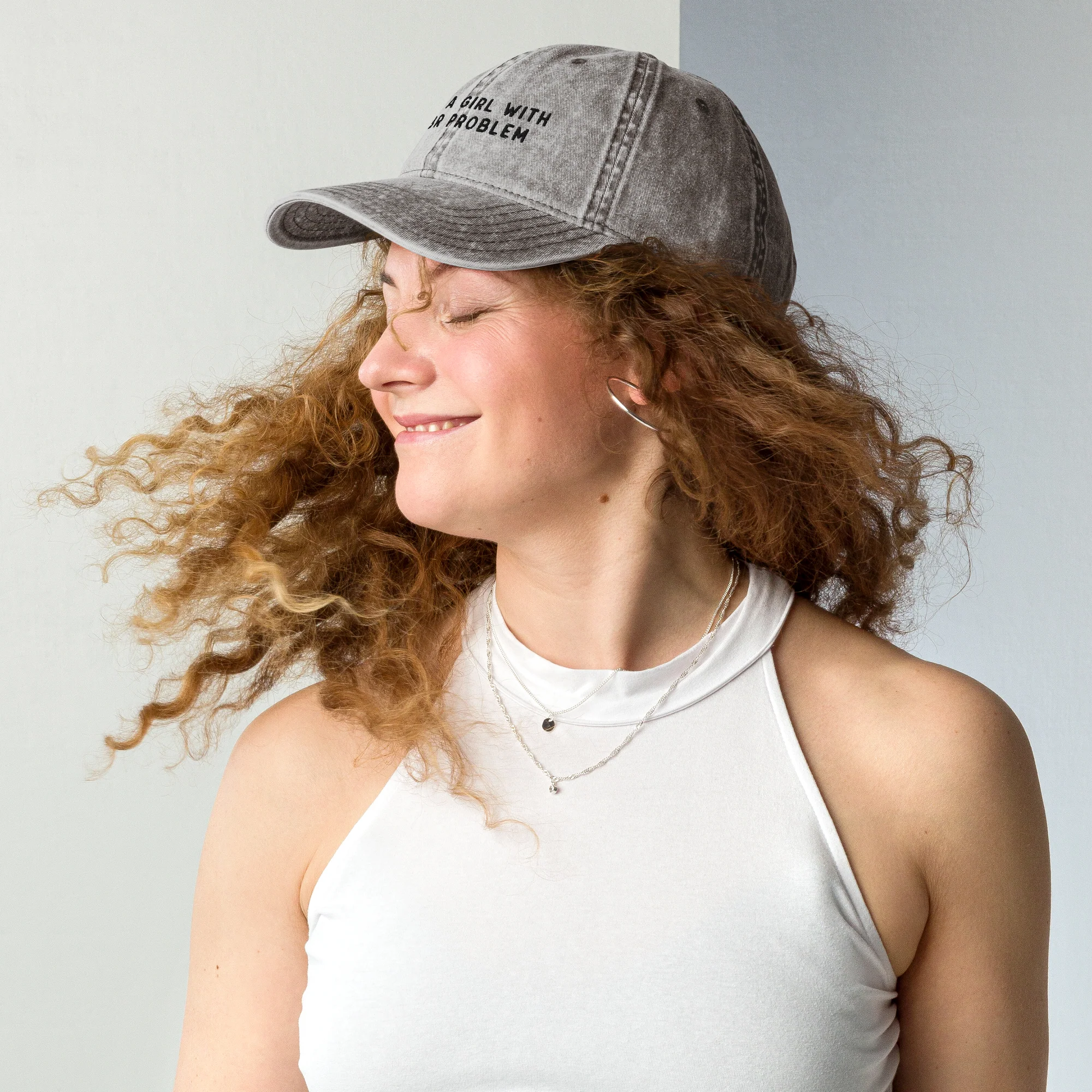 Just A Girl With A TBR Problem Embroidered Vintage Cap - Image 7
