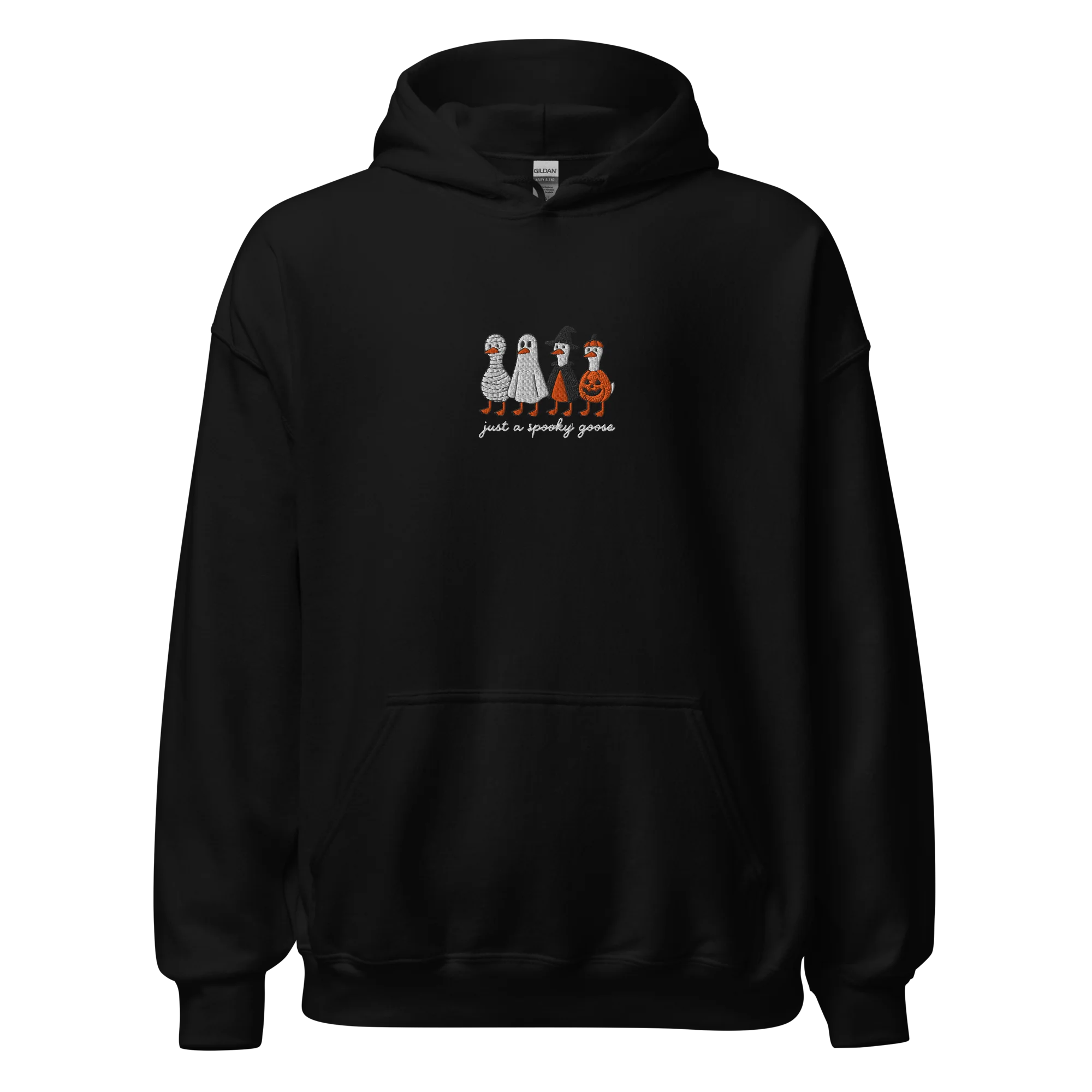 Just a Spooky Goose Halloween Embroidered Hoodie - Image 3