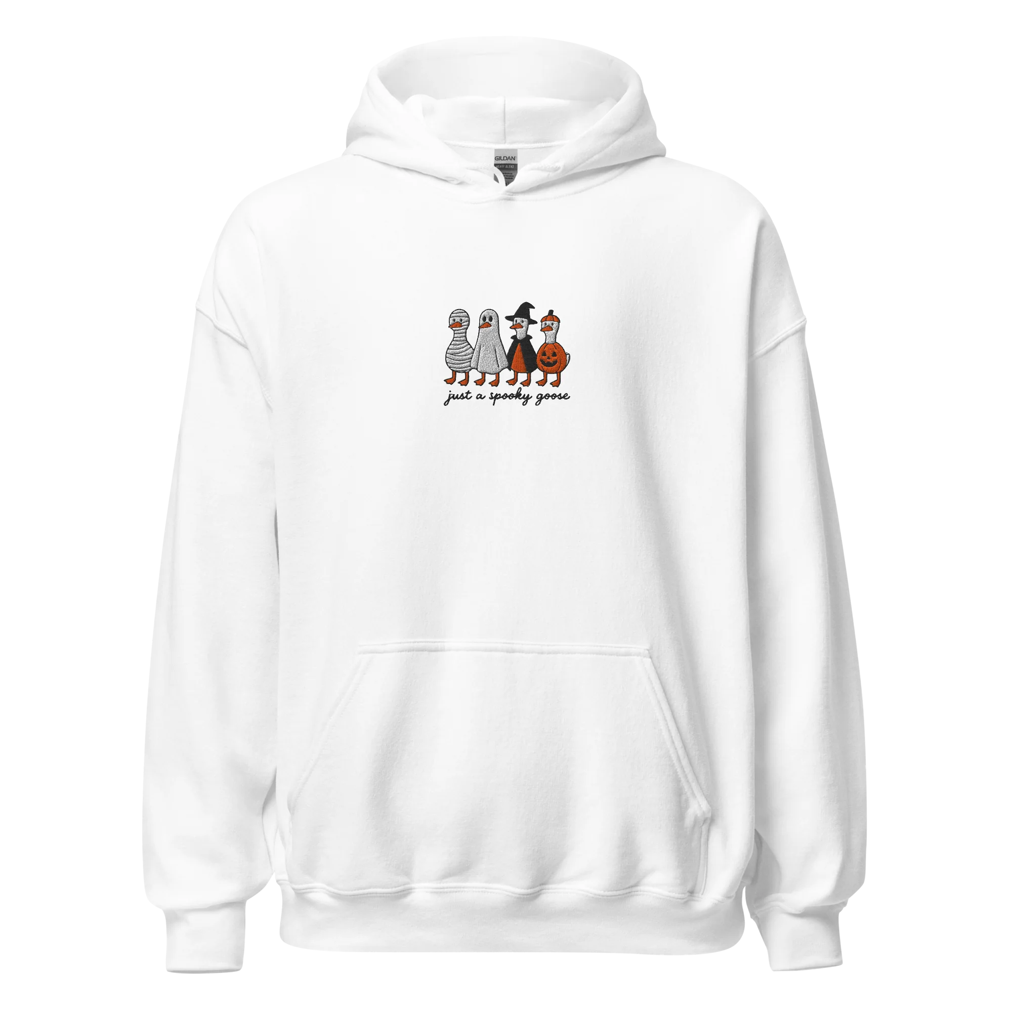 Just a Spooky Goose Halloween Embroidered Hoodie - Image 4
