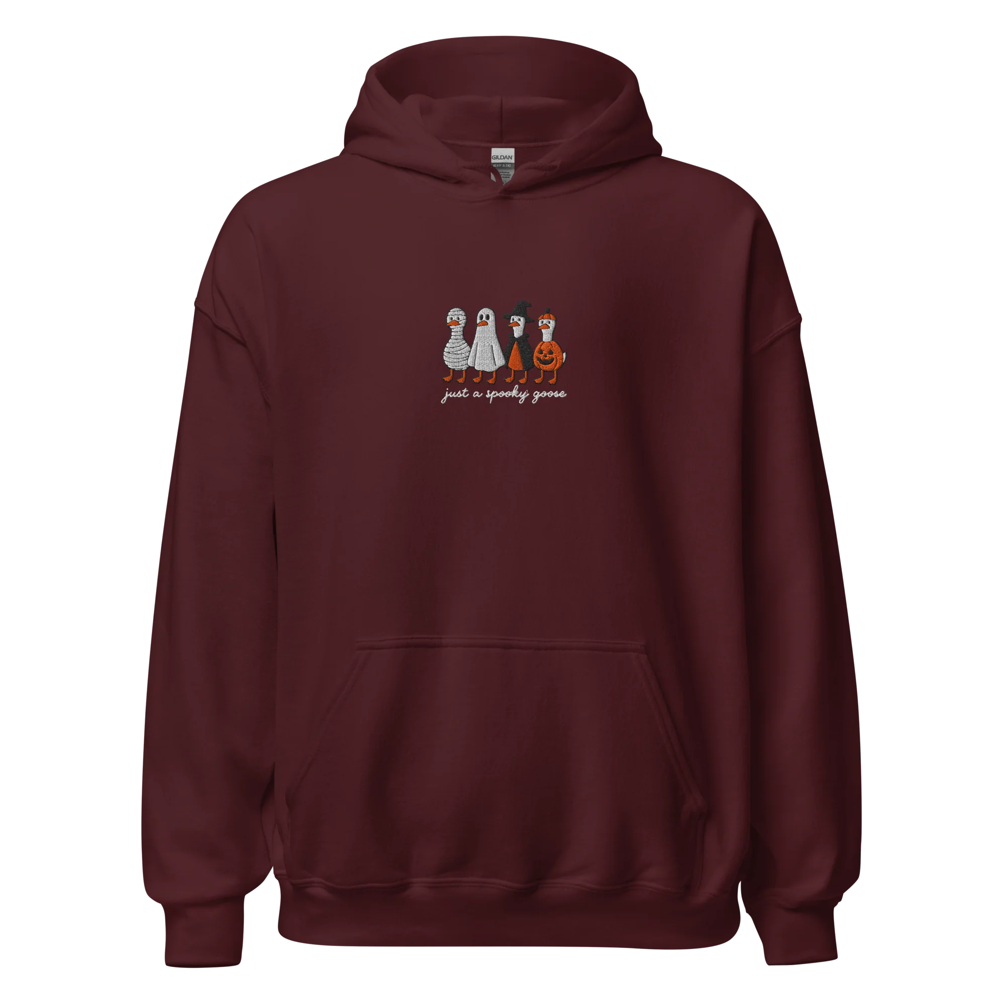 Just a Spooky Goose Halloween Embroidered Hoodie - Image 6