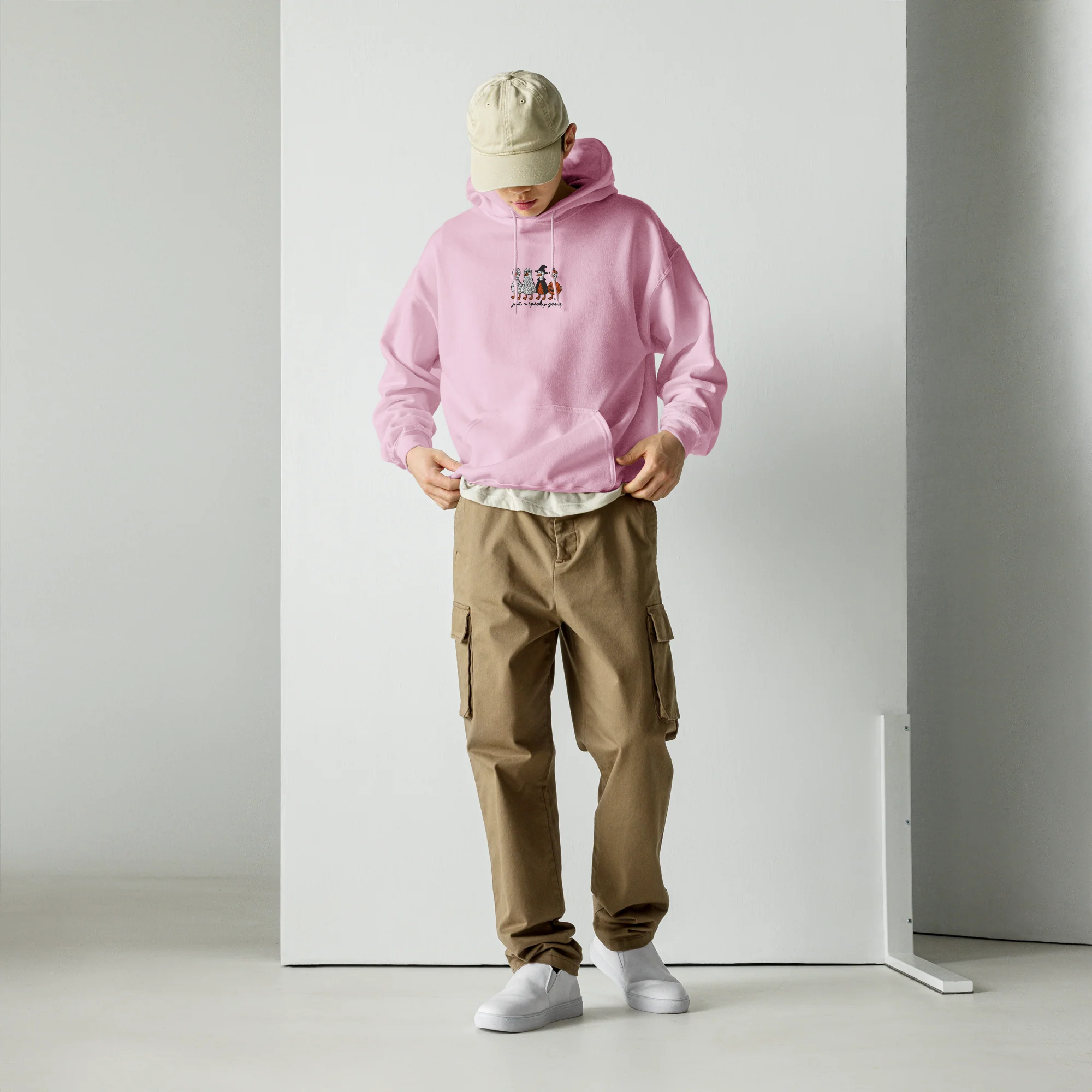 Just a Spooky Goose Halloween Embroidered Hoodie - Image 8