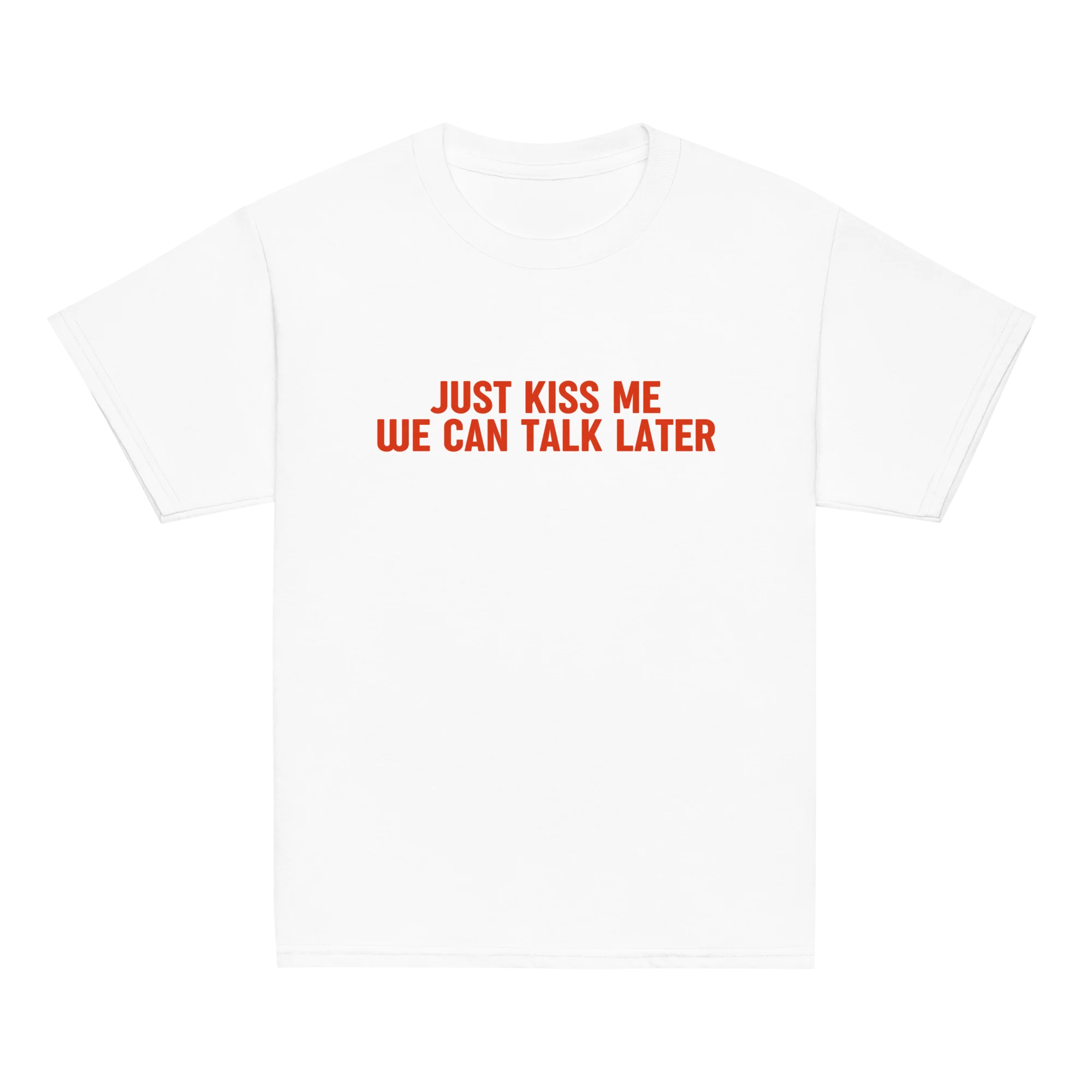 Just Kiss Me We Can Talk Later Baby Tee - Image 3