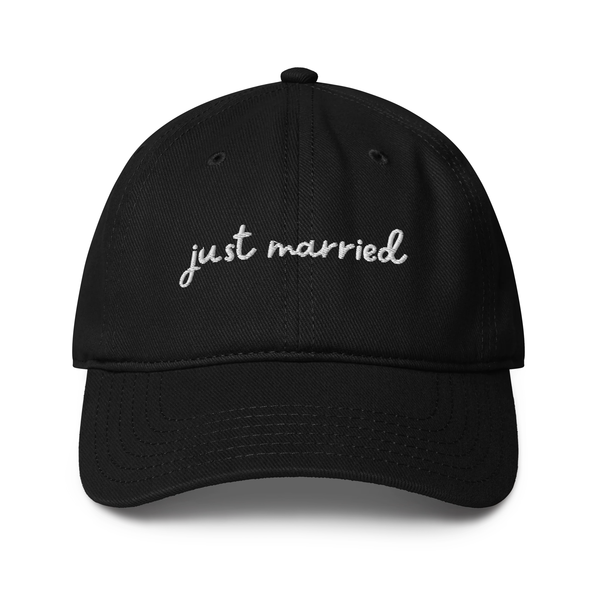 Just Married Newlywed Embroidered Baseball Cap - Image 3