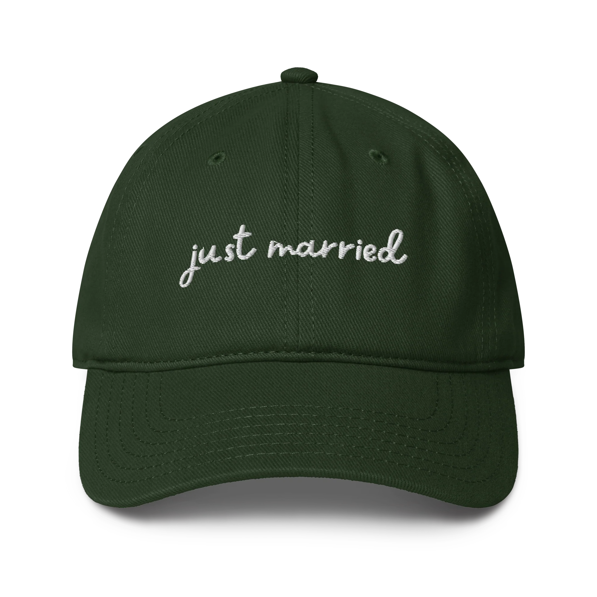 Just Married Newlywed Embroidered Baseball Cap - Image 7