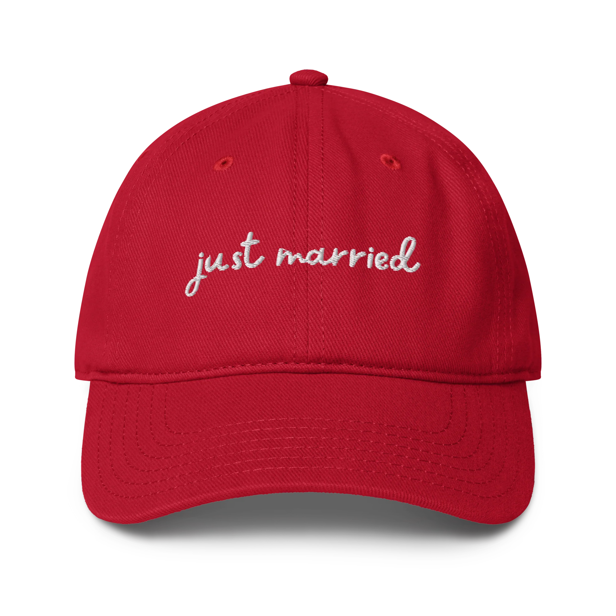 Just Married Newlywed Embroidered Baseball Cap - Image 9