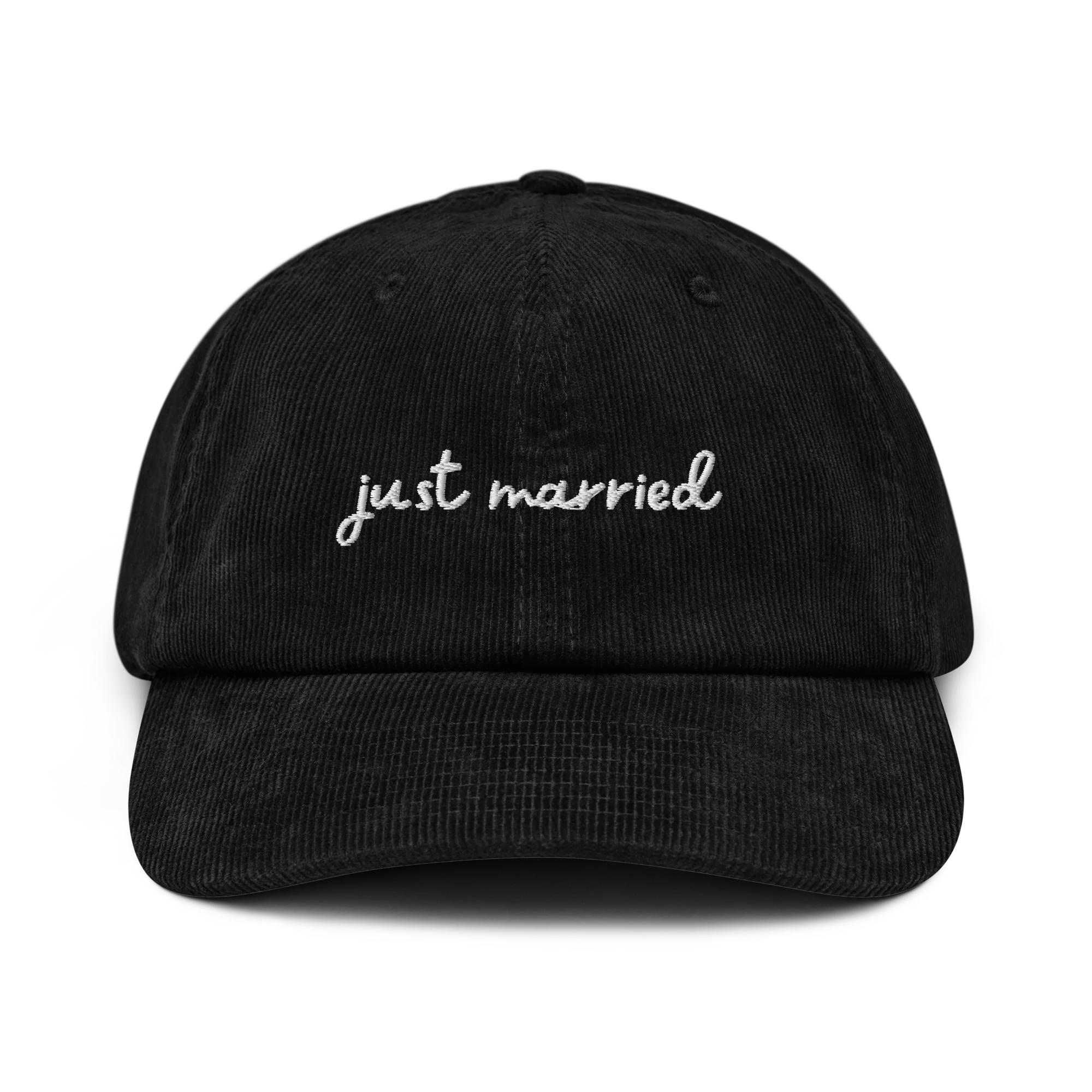 Just Married Newlywed Embroidered Corduroy Cap - Image 10