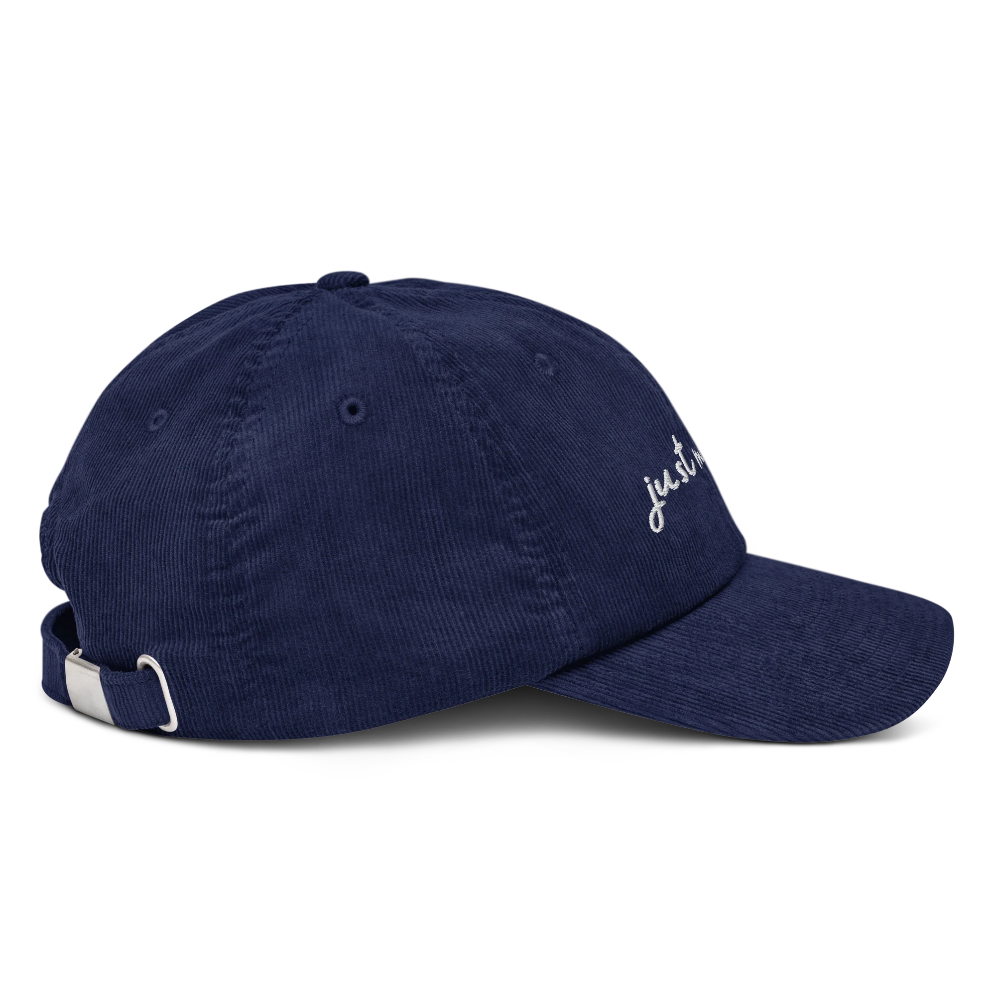 Just Married Newlywed Embroidered Corduroy Cap - Image 3