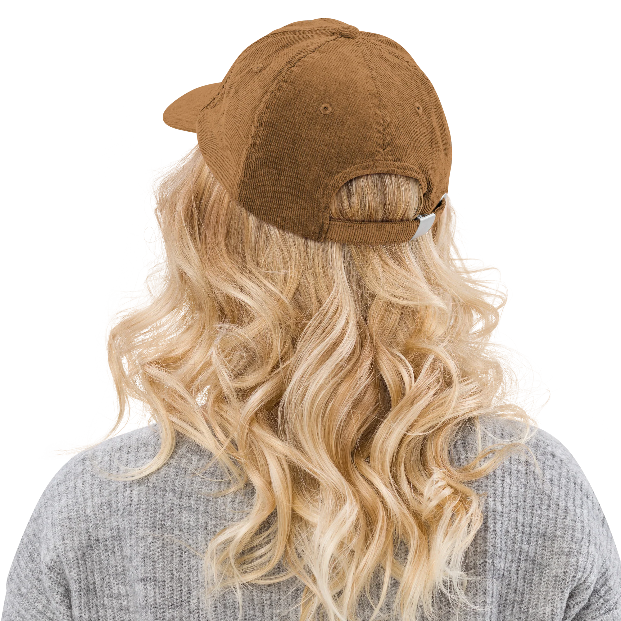 Just Married Newlywed Embroidered Corduroy Cap - Image 5