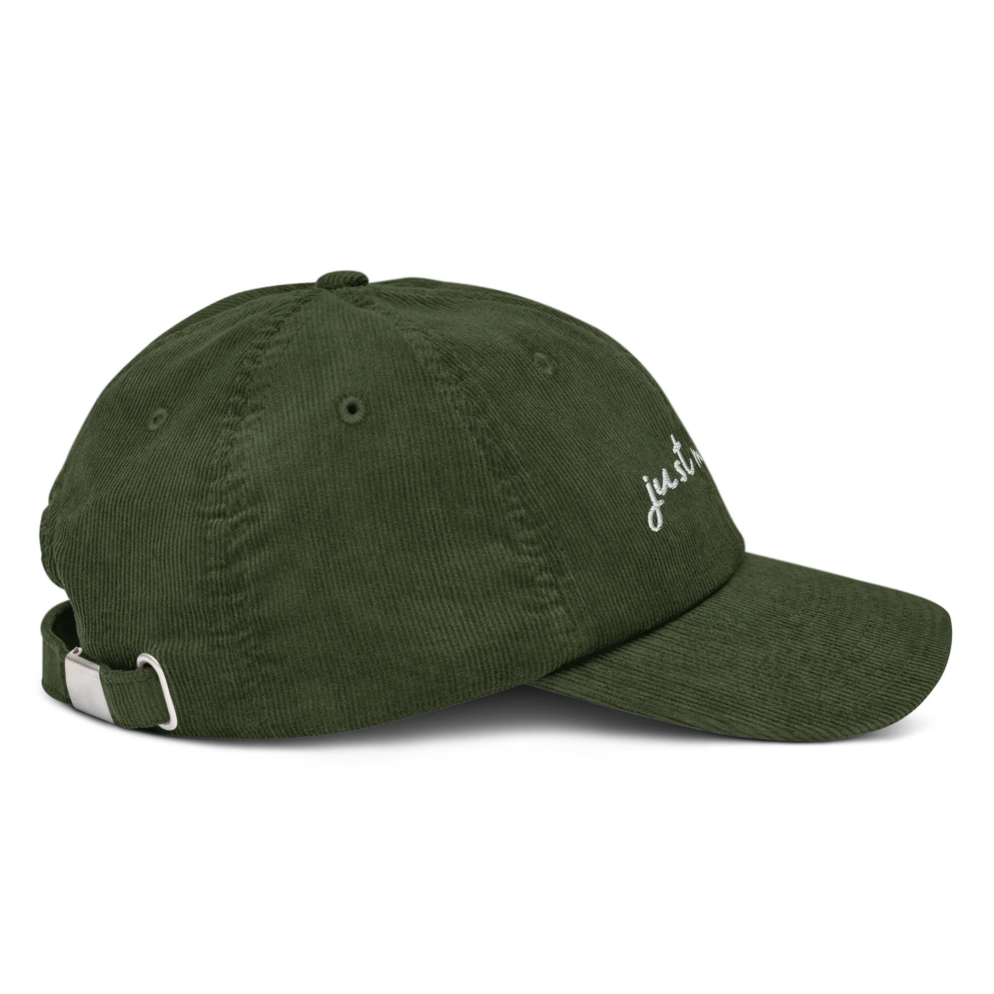 Just Married Newlywed Embroidered Corduroy Cap - Image 8
