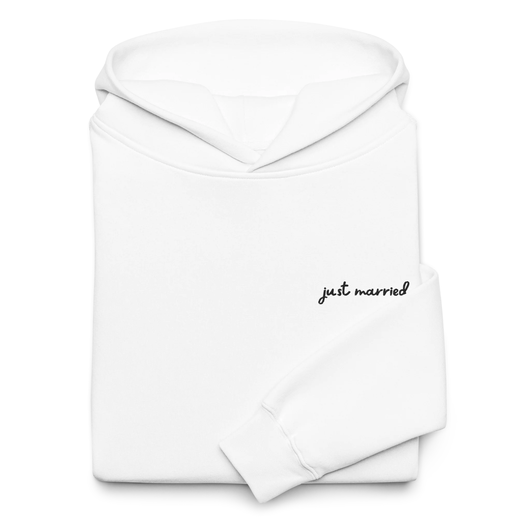Just Married Newlywed Embroidered Premium Oversized Hoodie - Image 3