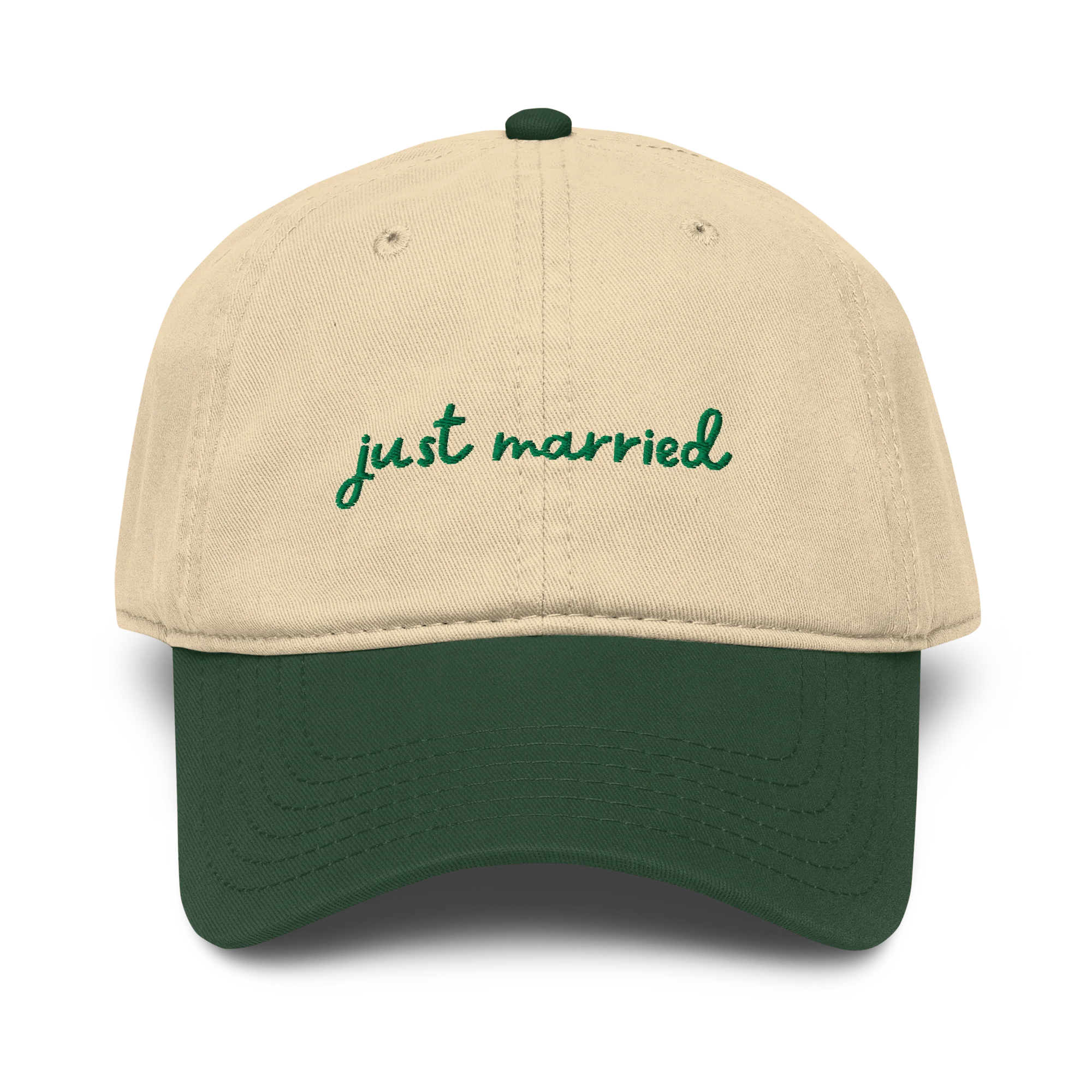 Just Married Newlywed Embroidered Vintage Wash Baseball Cap - Image 4