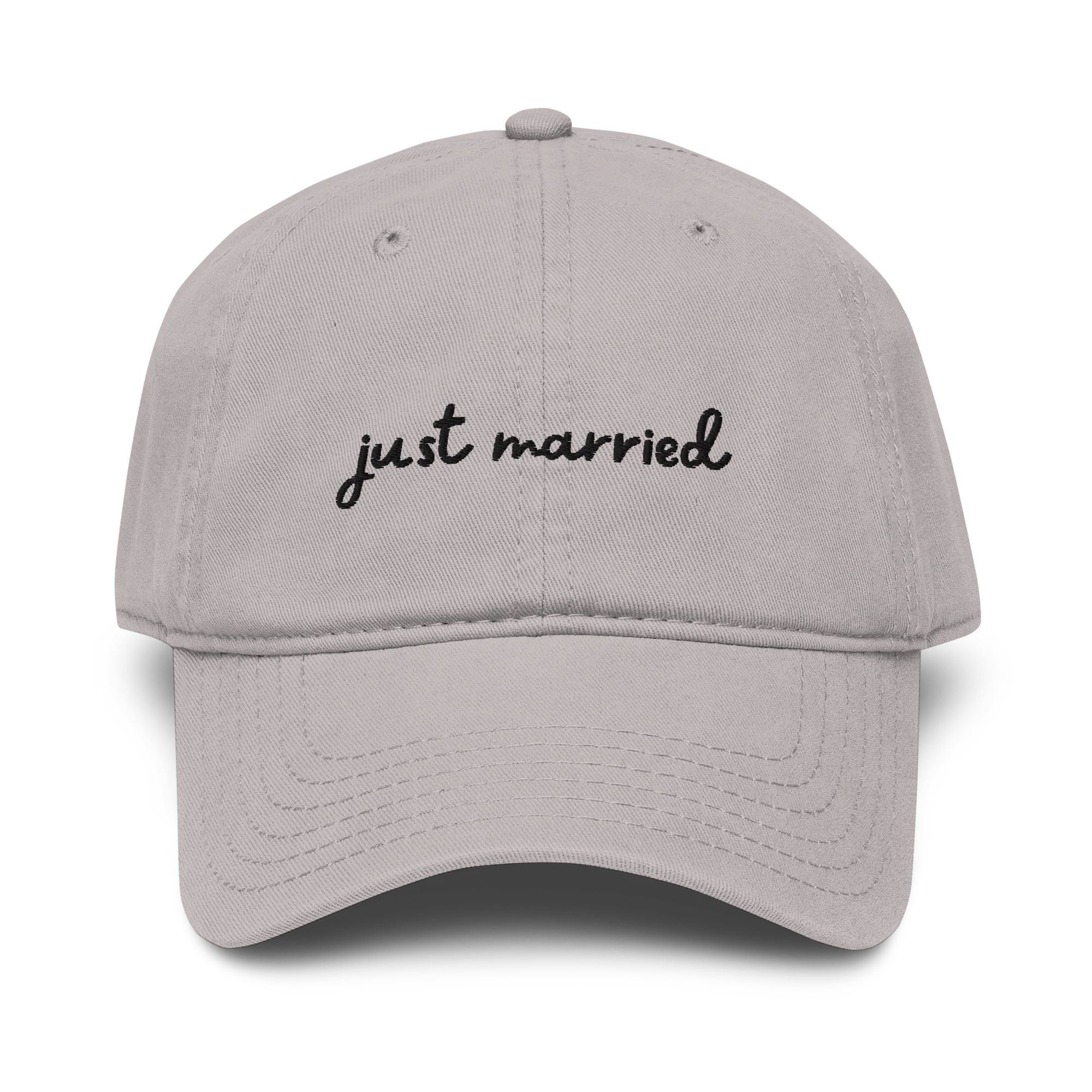Just Married Newlywed Embroidered Vintage Wash Baseball Cap - Image 5