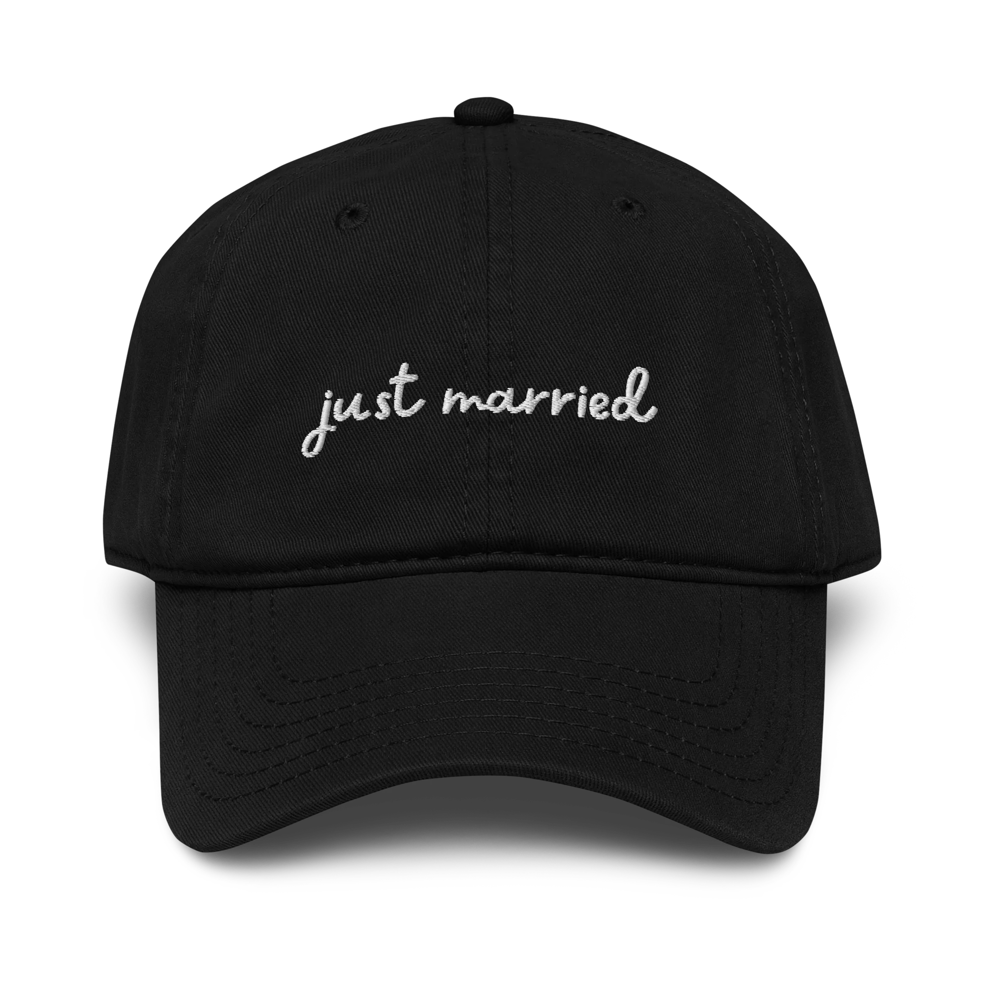 Just Married Newlywed Embroidered Vintage Wash Baseball Cap - Image 6