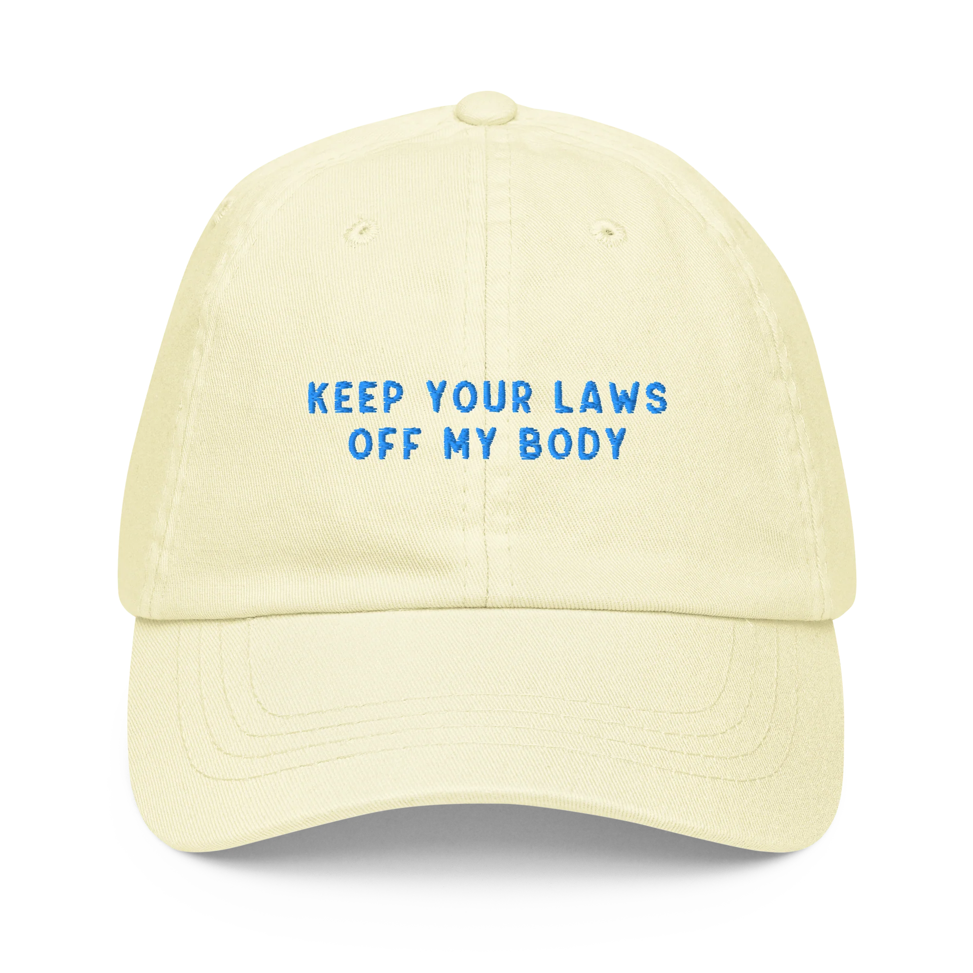 Keep Your Laws Off My Body Embroidered Pastel Baseball Cap