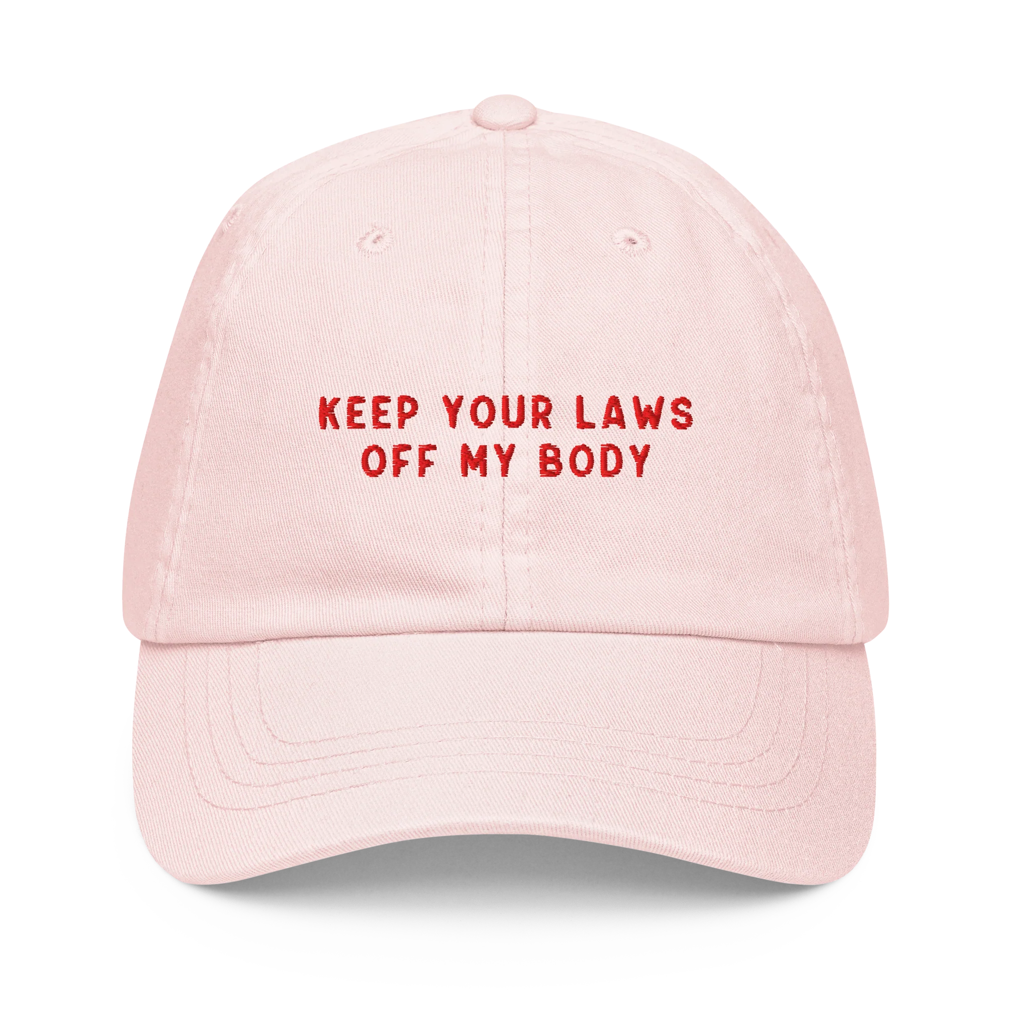 Keep Your Laws Off My Body Embroidered Pastel Baseball Cap - Image 3