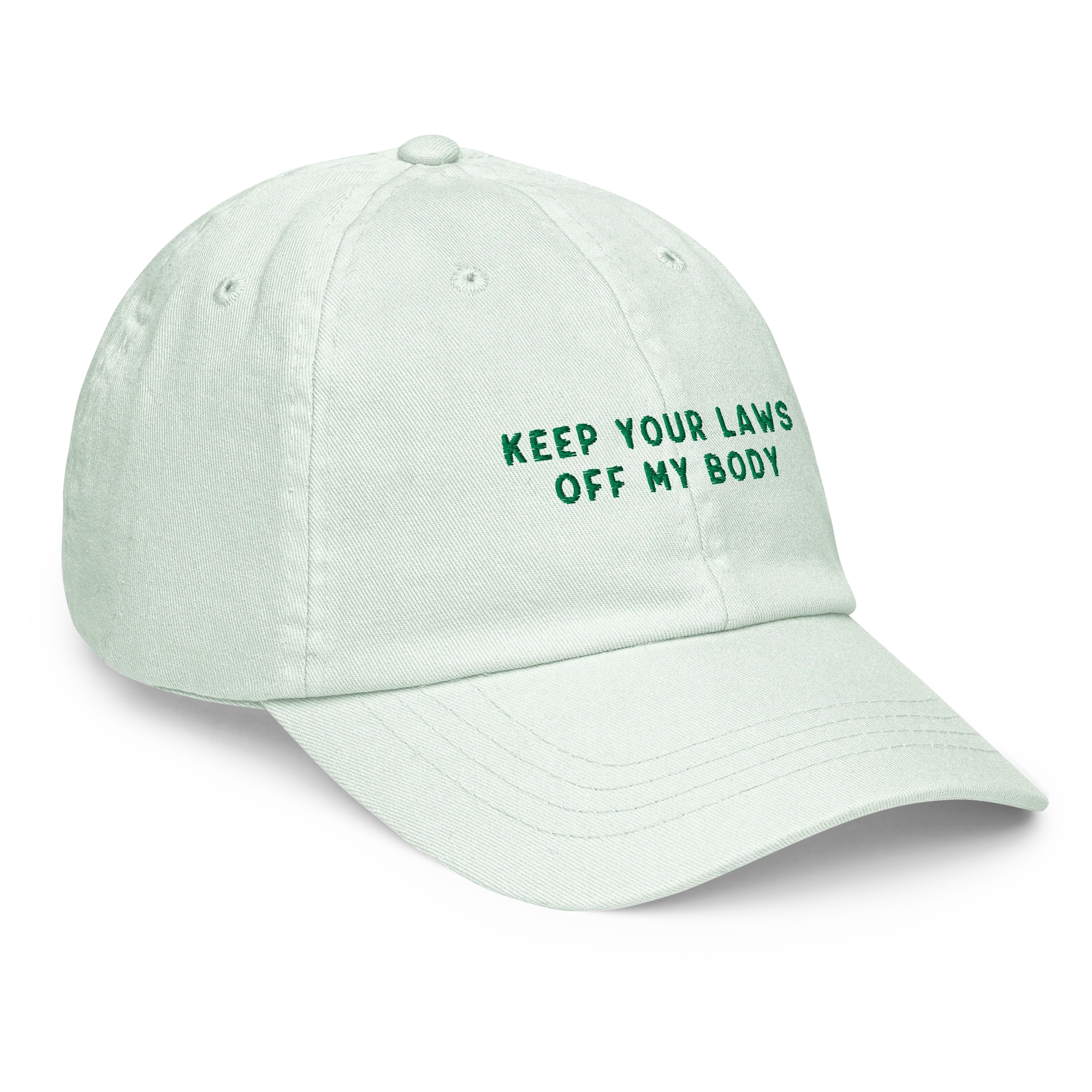 Keep Your Laws Off My Body Embroidered Pastel Baseball Cap - Image 8
