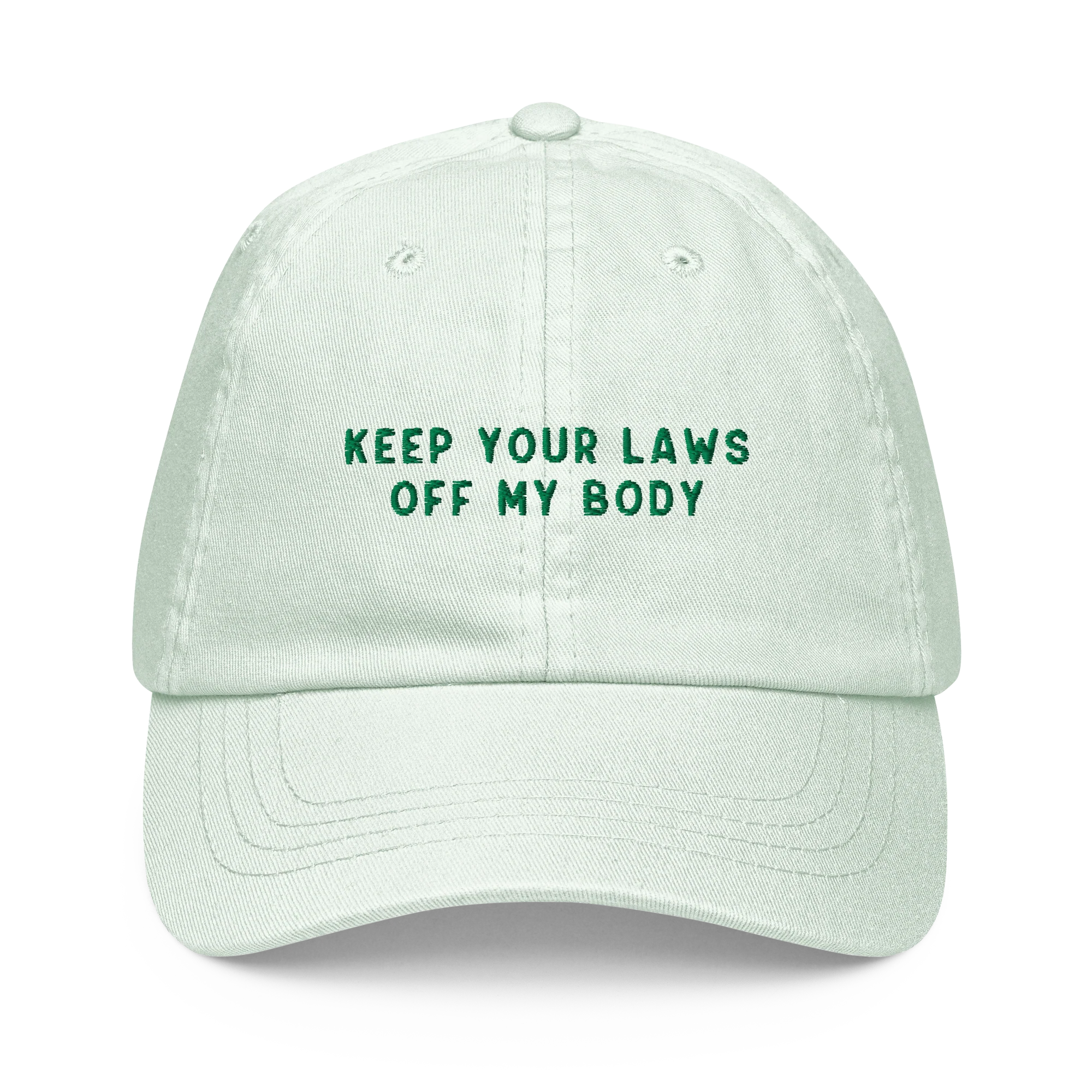 Keep Your Laws Off My Body Embroidered Pastel Baseball Cap - Image 9
