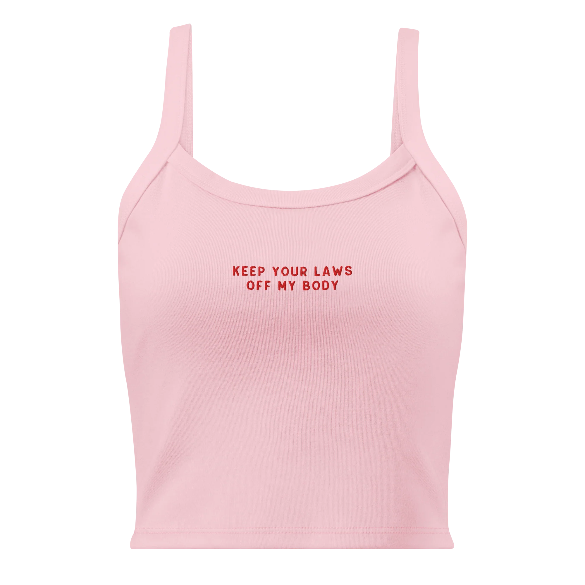 Keep Your Laws Off My Body Rib Embroidered Tank Top - Image 4