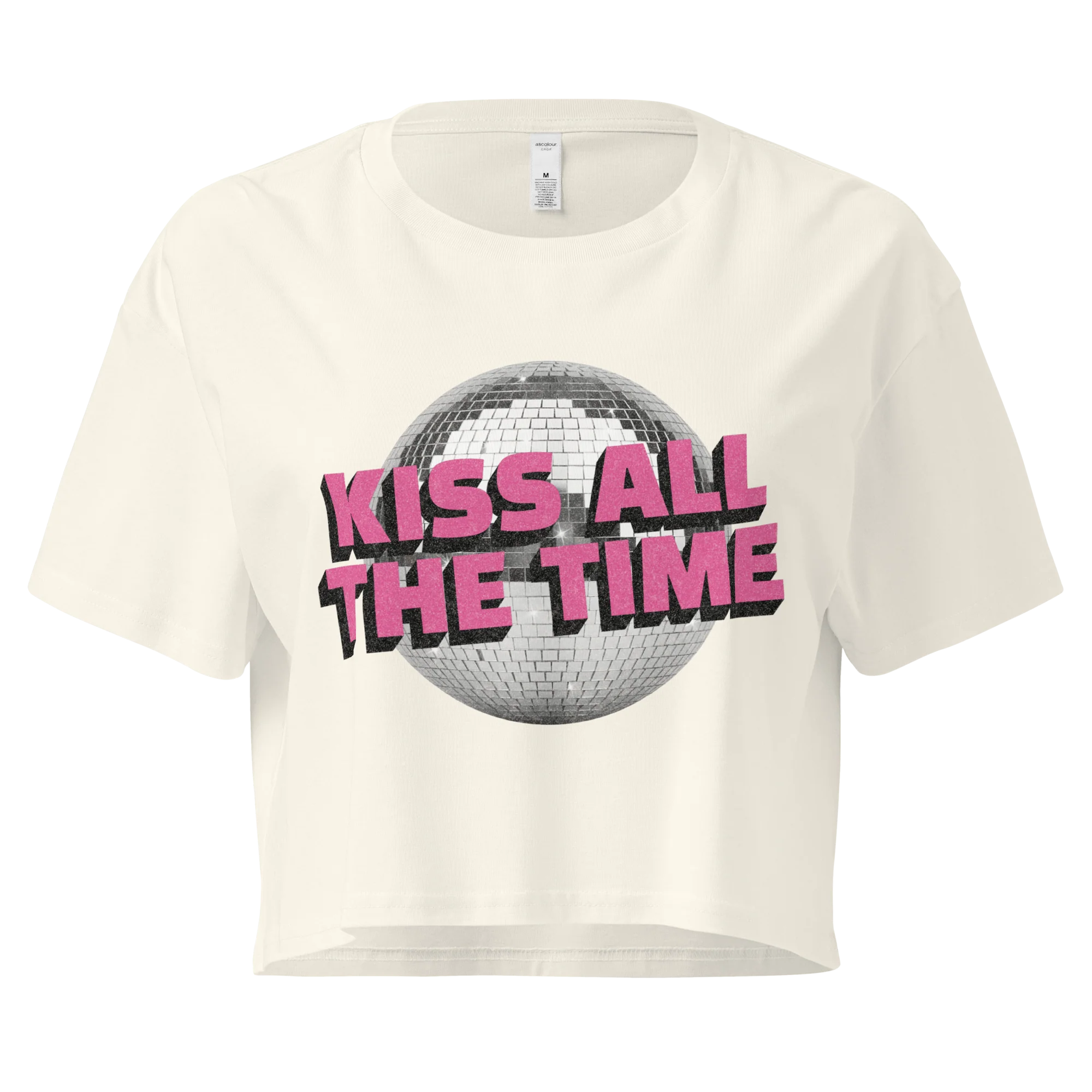 Kiss All The Time Disco Crop Tee - Image 3