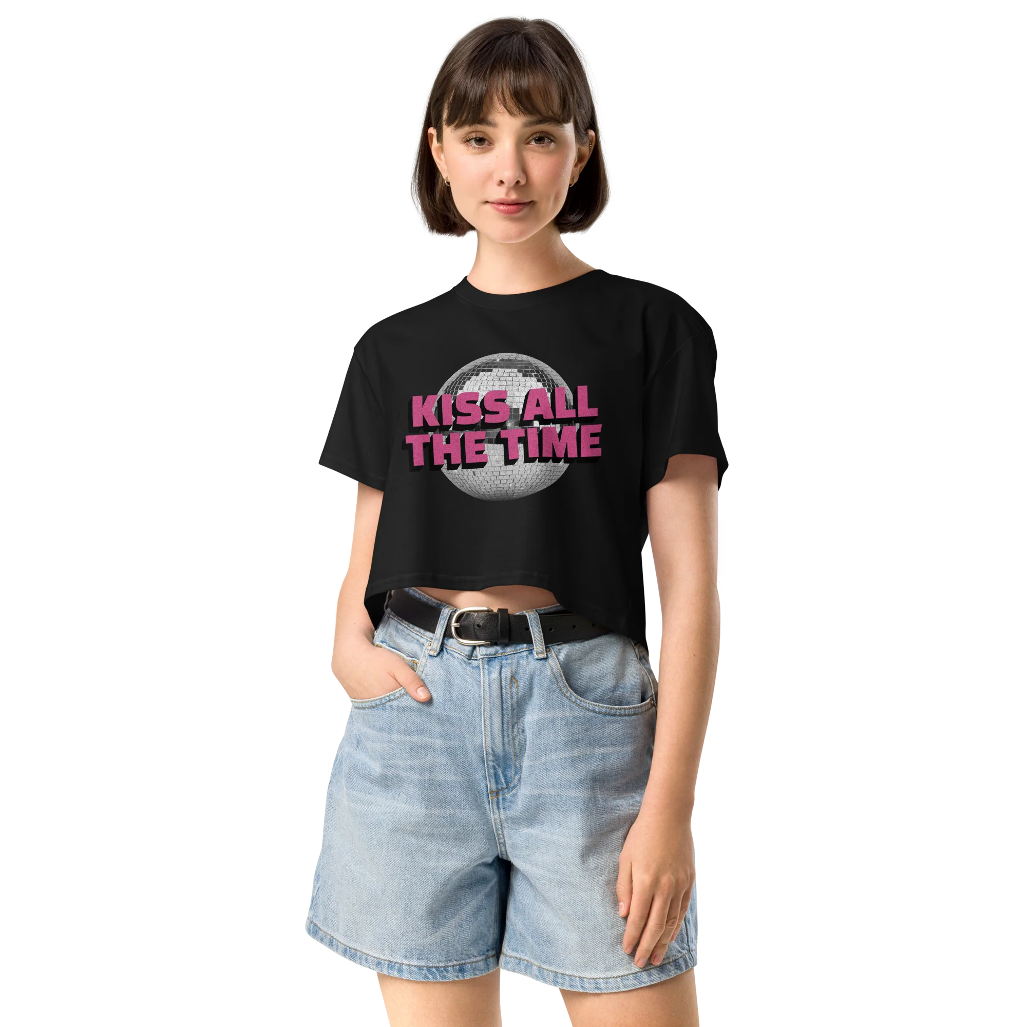 Kiss All The Time Disco Crop Tee - Image 5