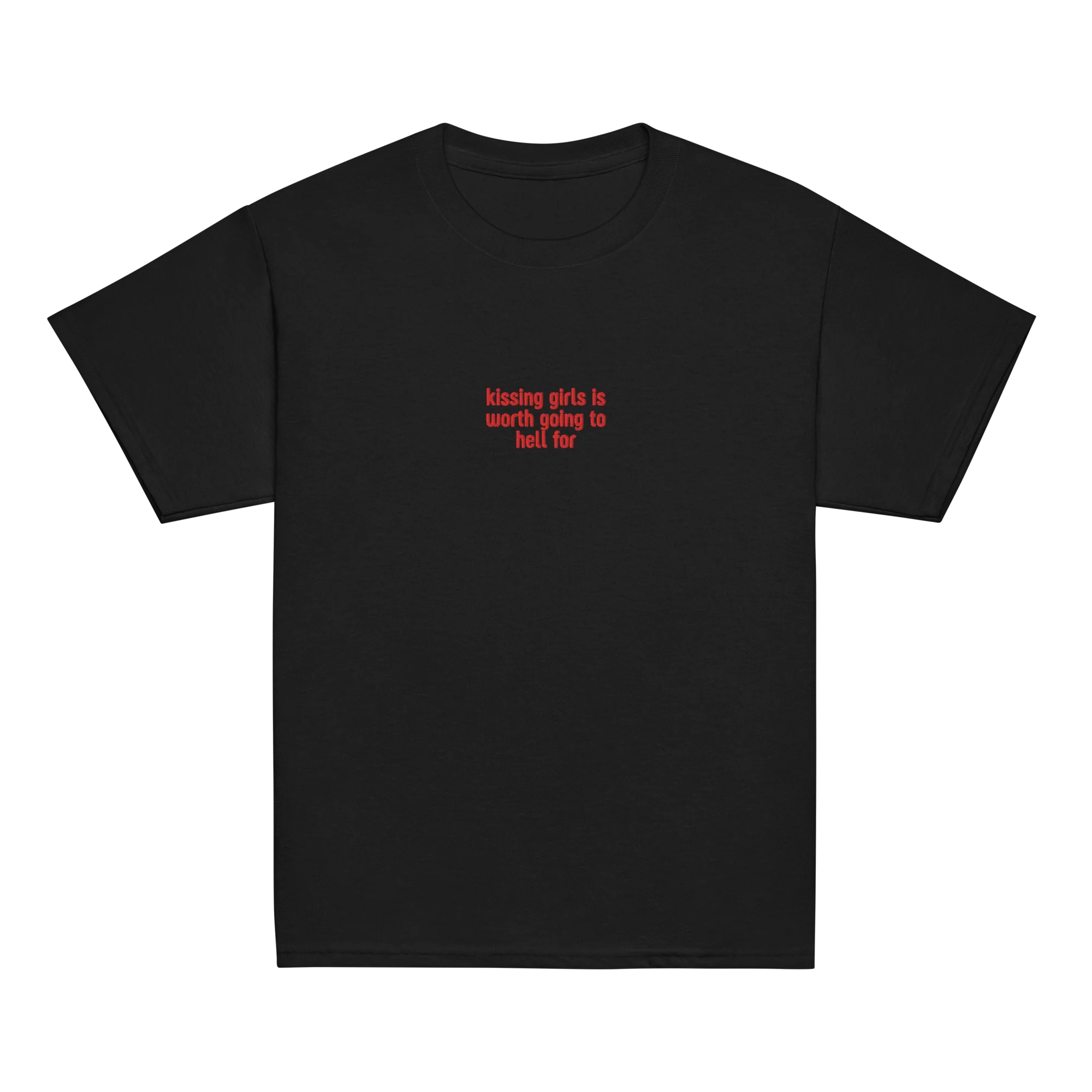 Kissing Girls Going to Hell Embroidered Baby Tee - Image 11