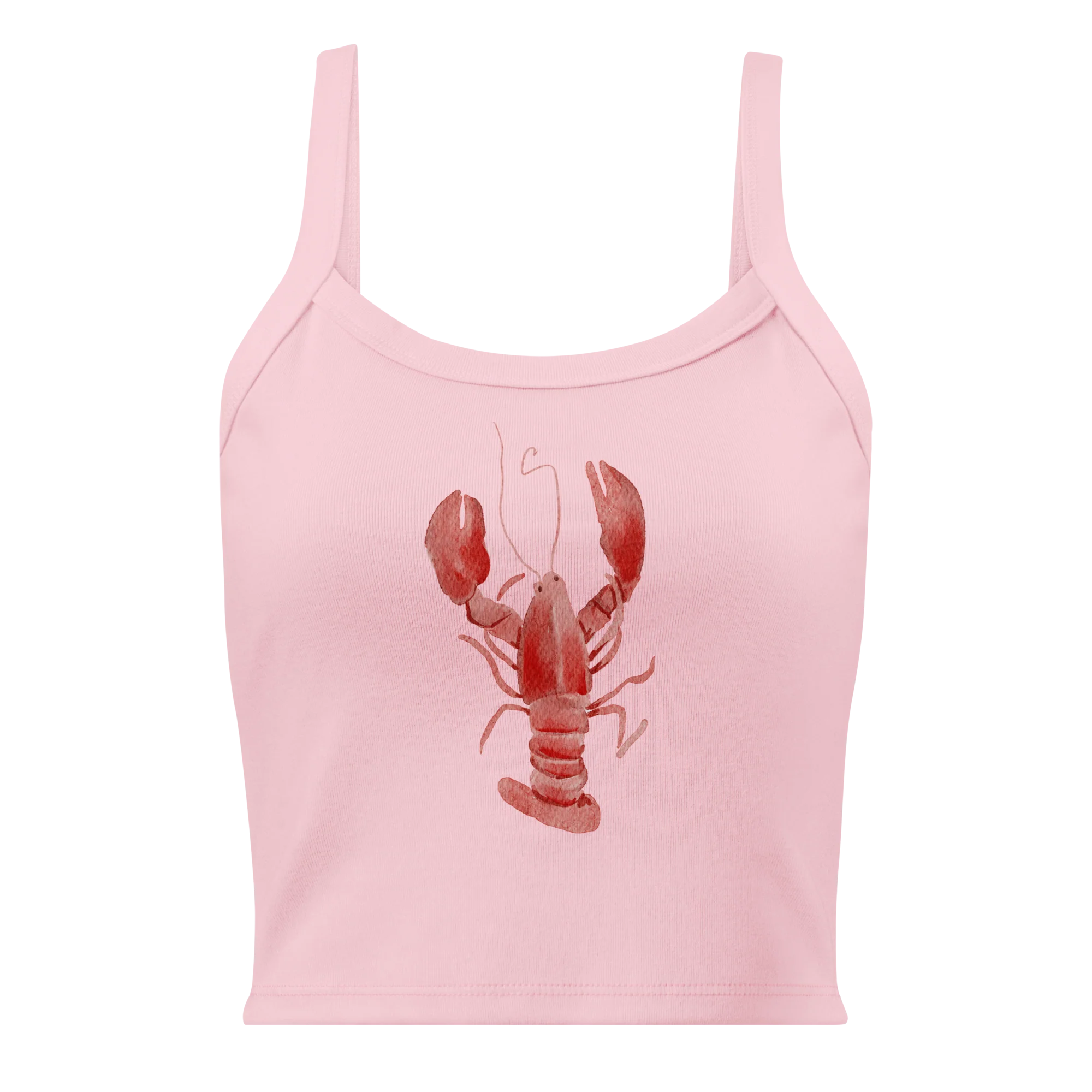 Lobster Watercolor Rib Tank Top - Image 3