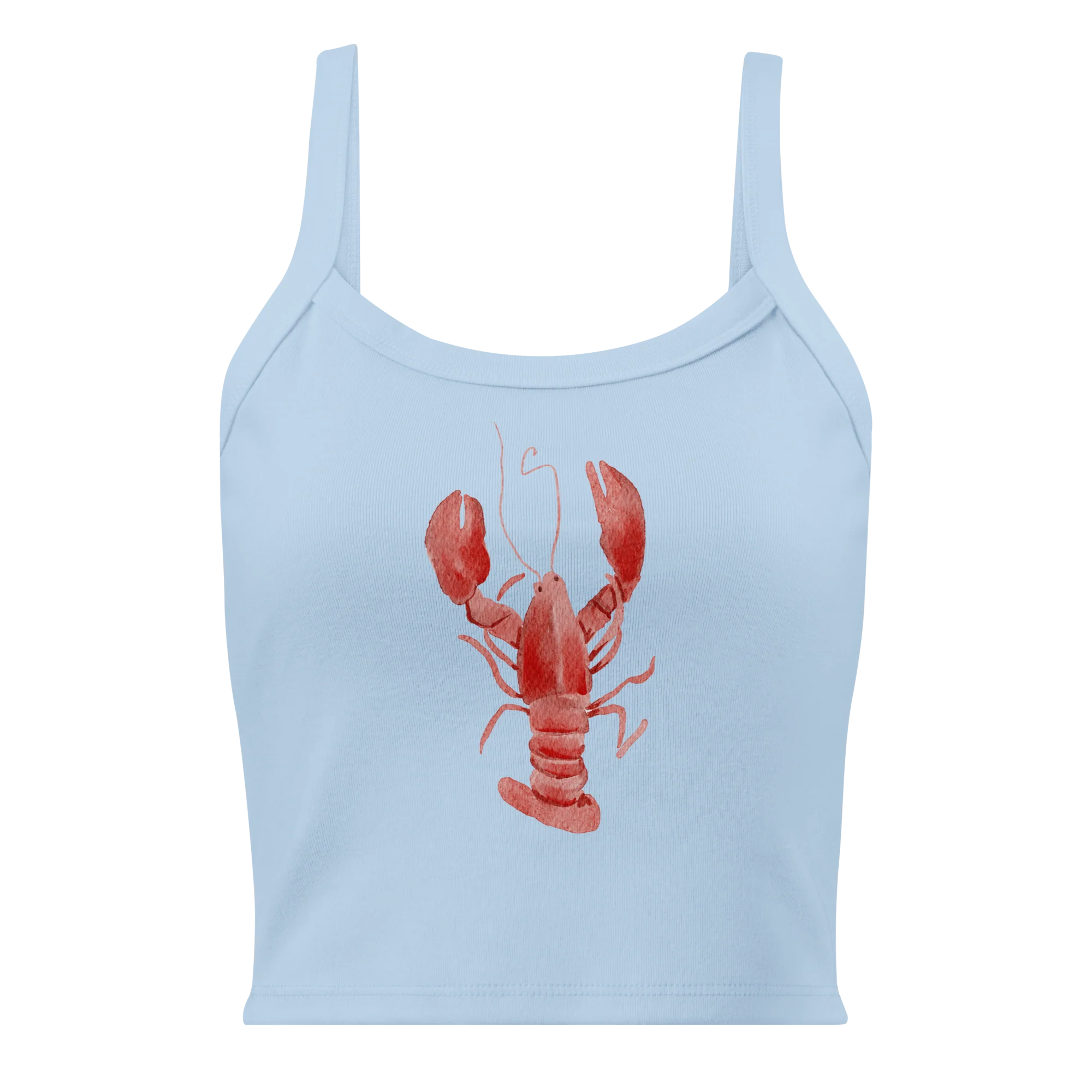 Lobster Watercolor Rib Tank Top - Image 4