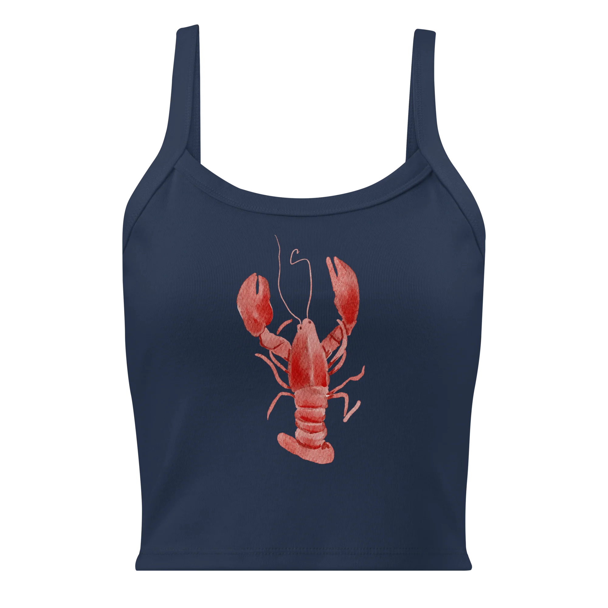 Lobster Watercolor Rib Tank Top - Image 6
