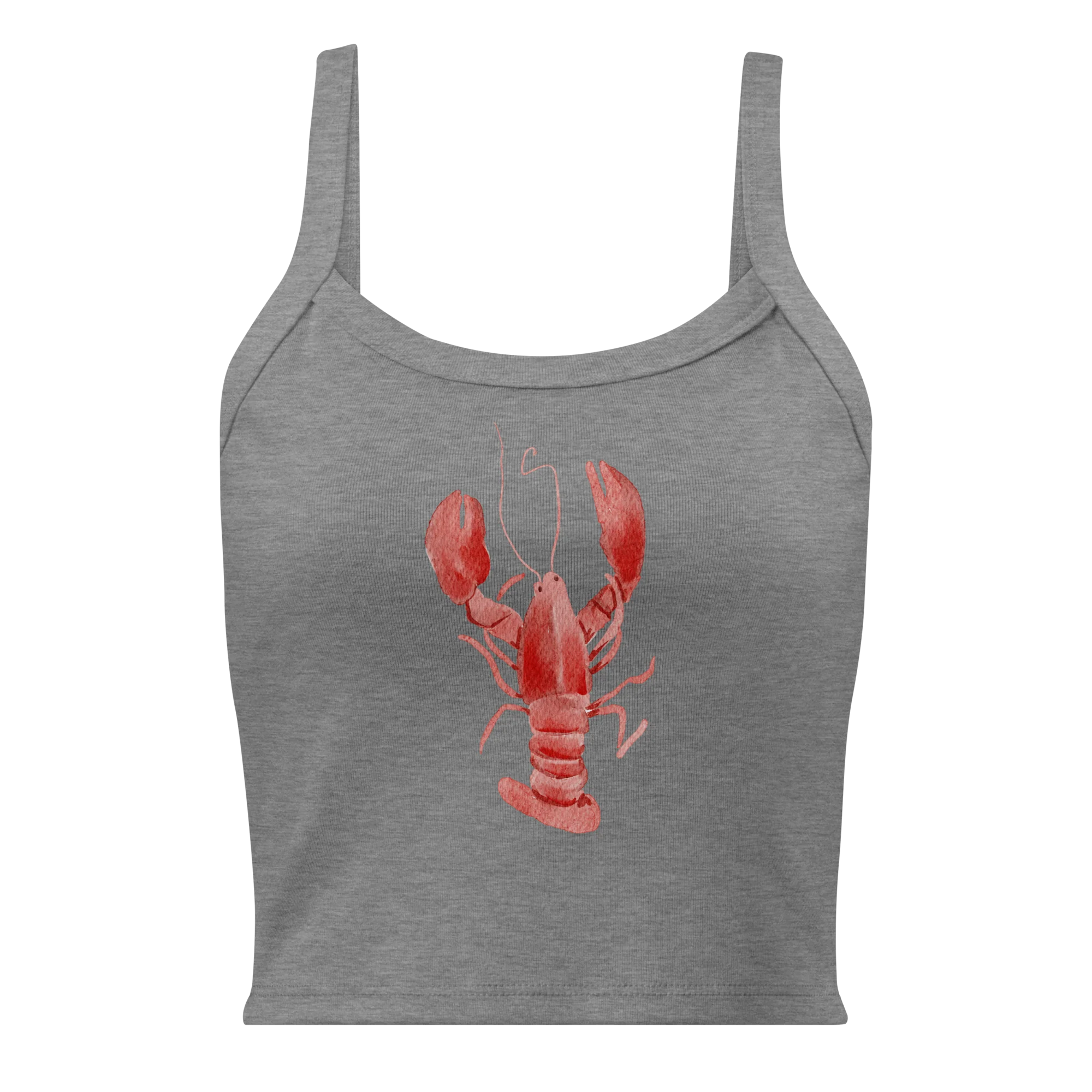 Lobster Watercolor Rib Tank Top - Image 7