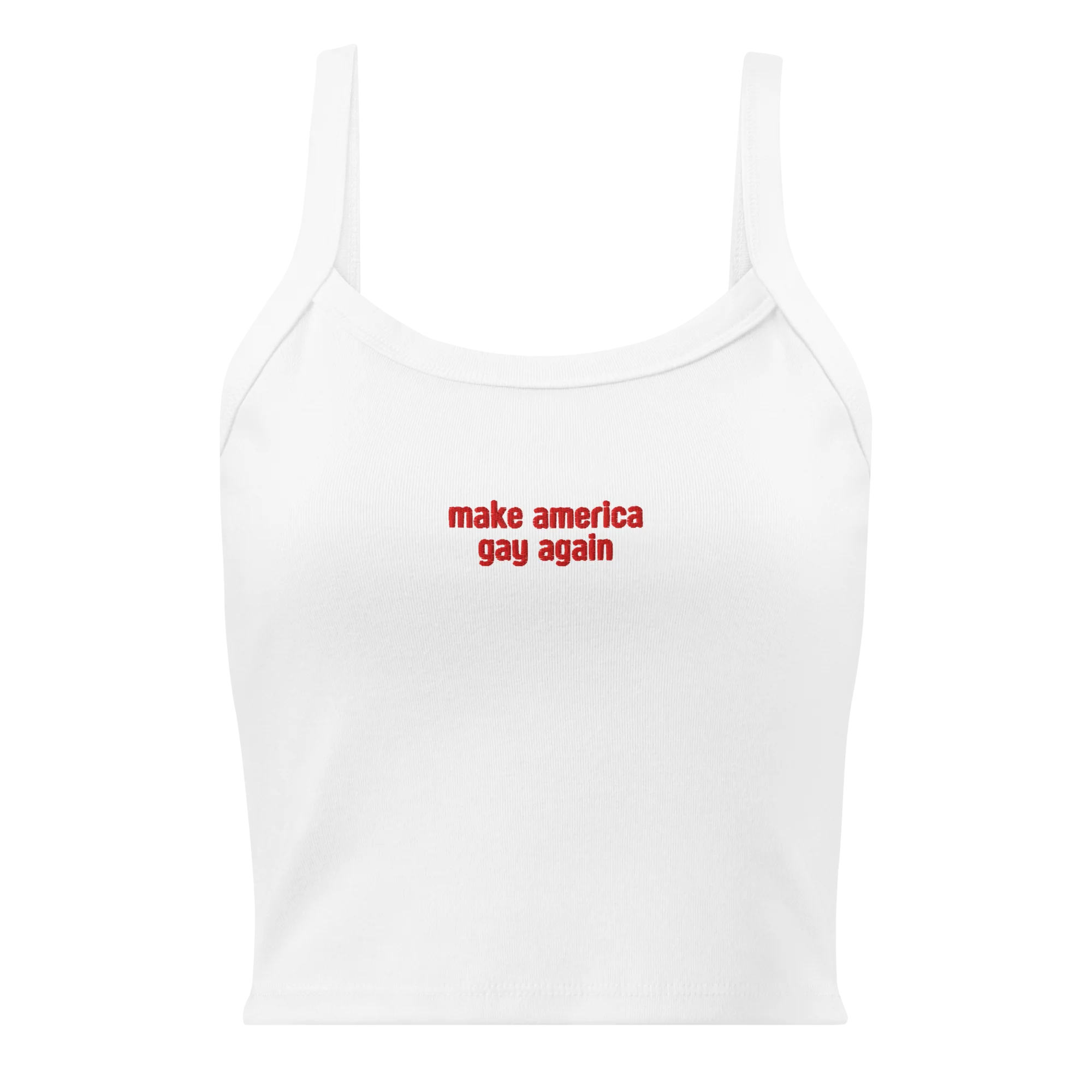 Make America Gay Again Rib Embroidered Tank Top - Image 3