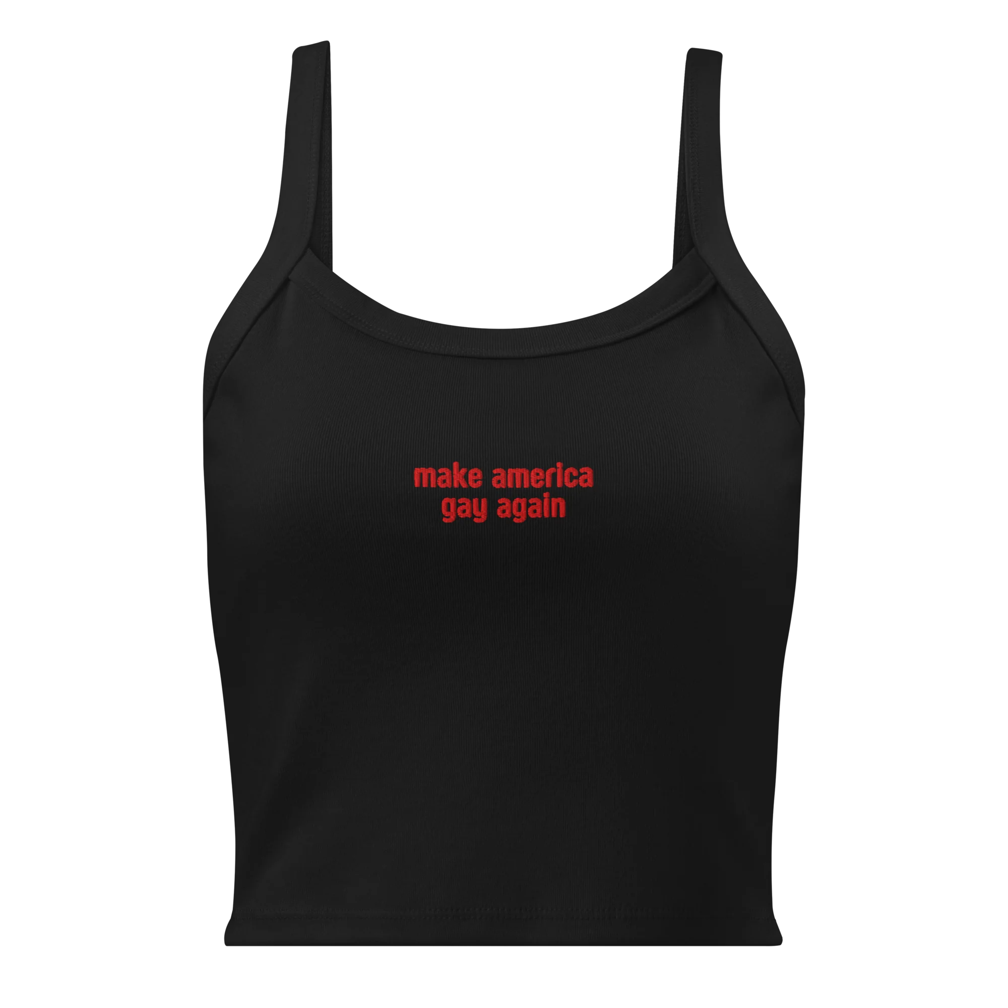 Make America Gay Again Rib Embroidered Tank Top - Image 5