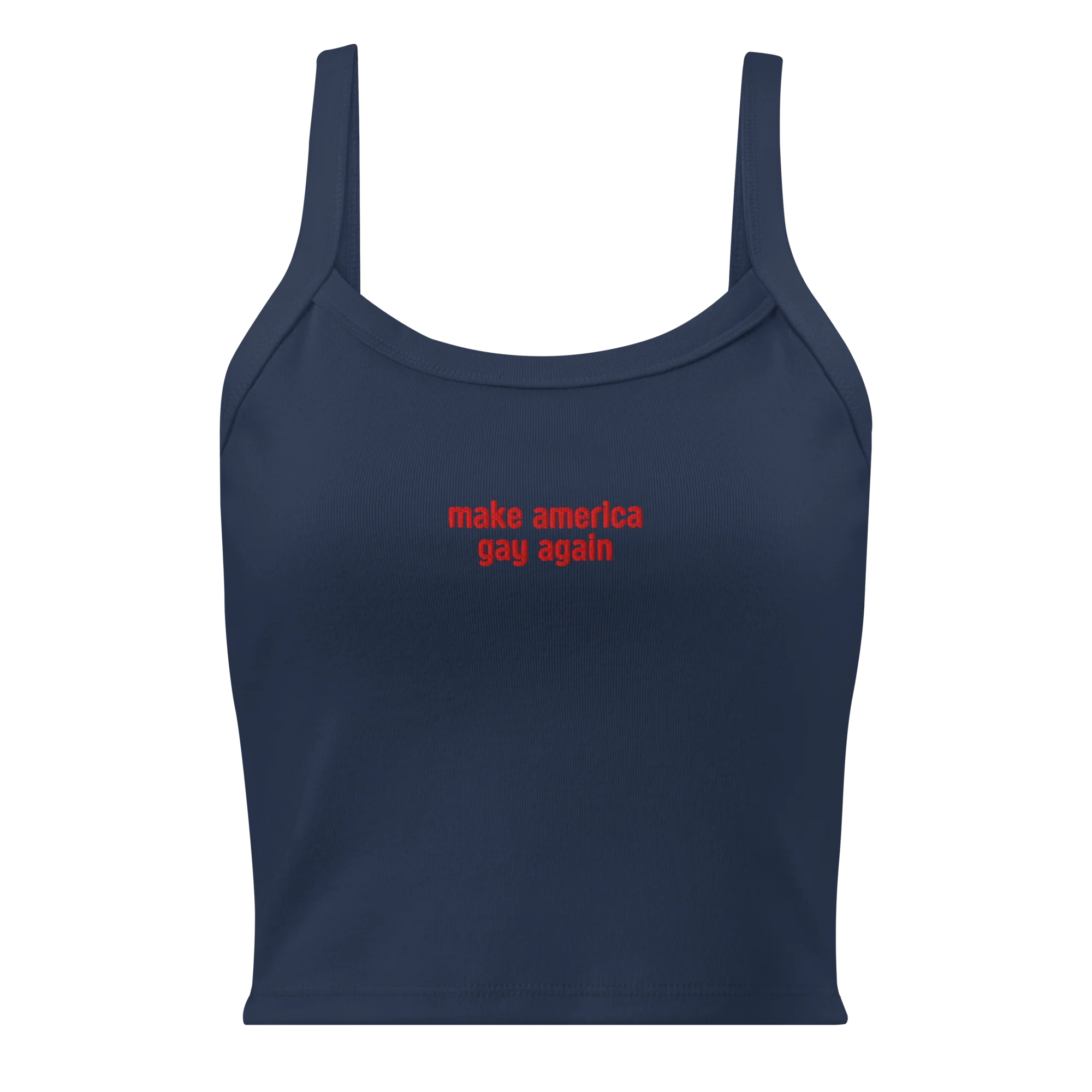 Make America Gay Again Rib Embroidered Tank Top - Image 7