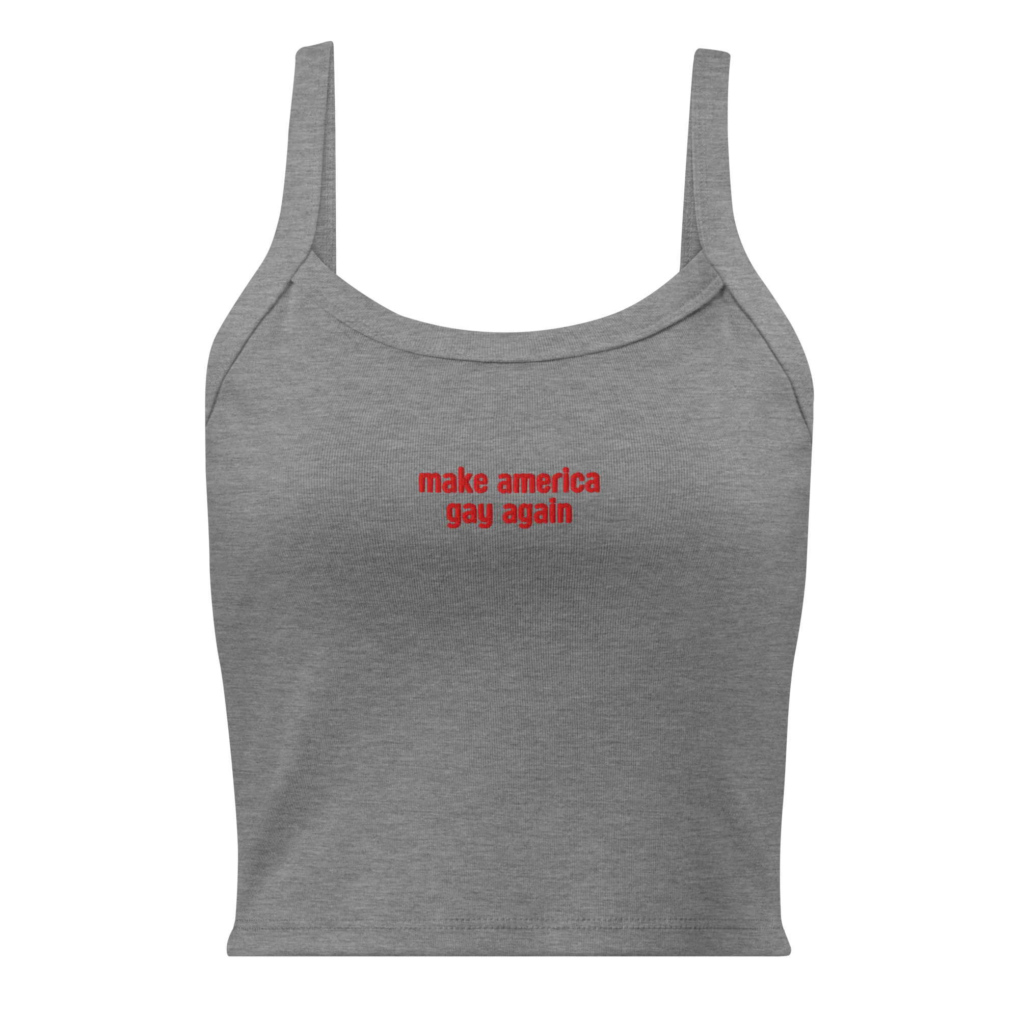 Make America Gay Again Rib Embroidered Tank Top - Image 8
