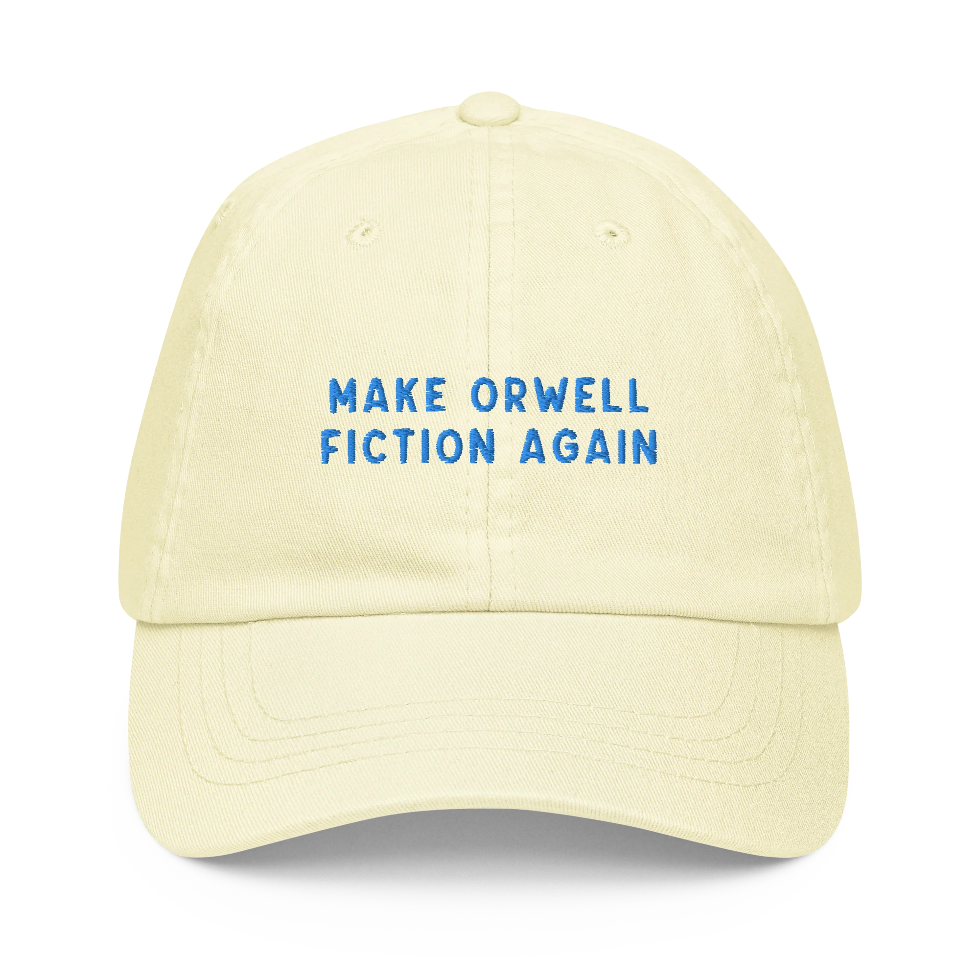 Make Orwell Fiction Again Embroidered Pastel Baseball Cap - Image 5