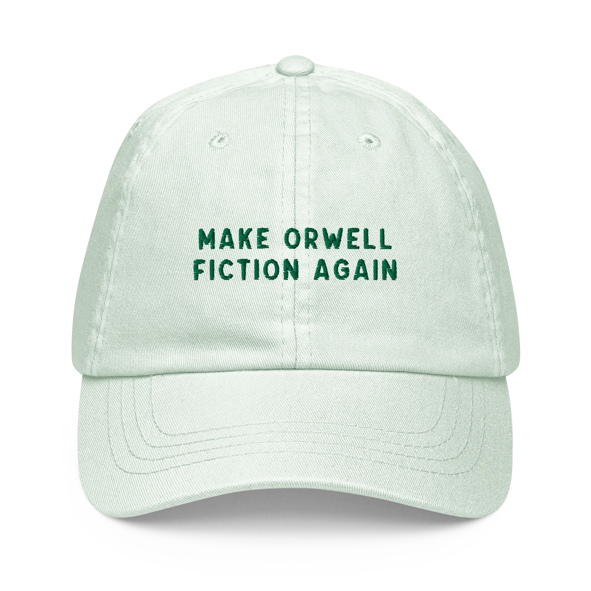 Make Orwell Fiction Again Embroidered Pastel Baseball Cap - Image 8